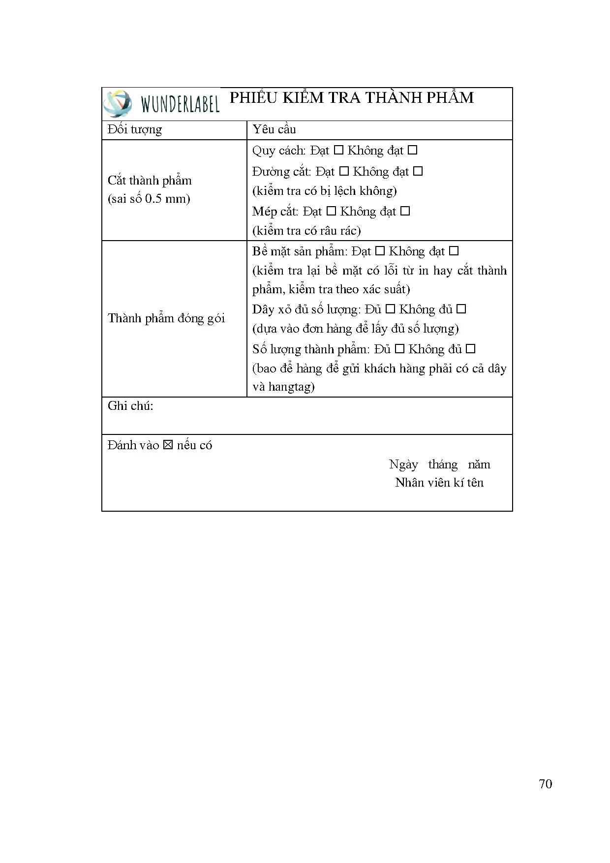 Đồ án tốt nghiệp - Đề xuất cải tiến quy trình kiểm soát chất lượng cho in nhãn giấy bằng PPIKTS - Trang 90