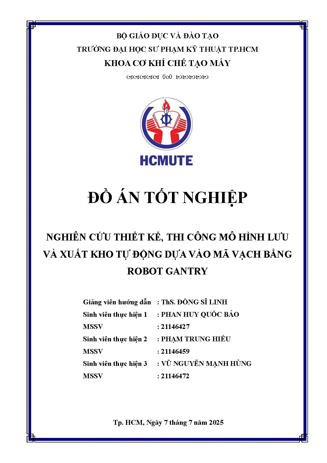 Đồ án tốt nghiệp - Nghiên cứu thiết kế, thi công mô hình lưu và xuất kho tự động dựa vào mã vạch BRG - Trang 2