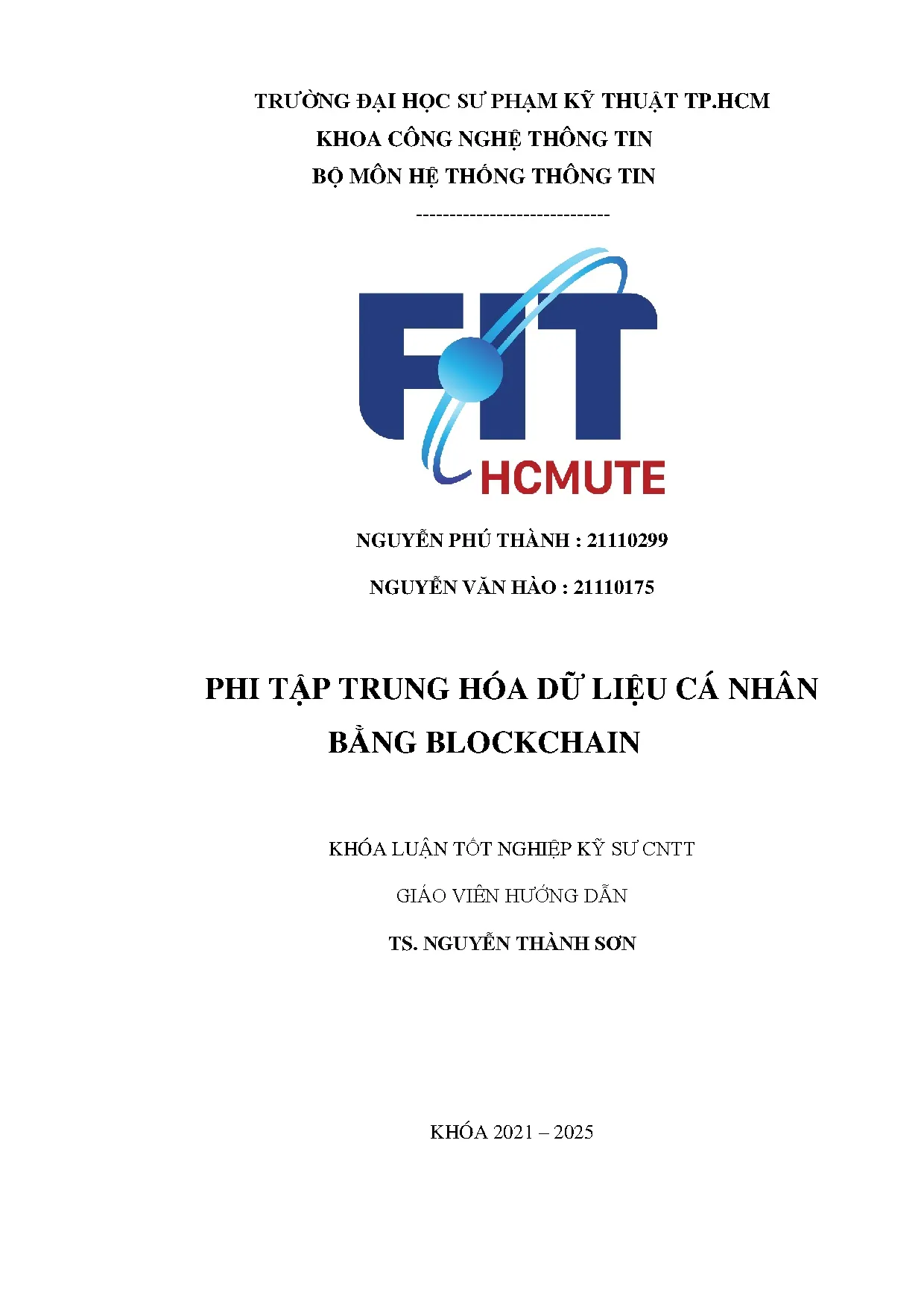 Đồ án tốt nghiệp - Phi tập trung hóa dữ liệu cá nhân bằng Blockchain - Trang 2