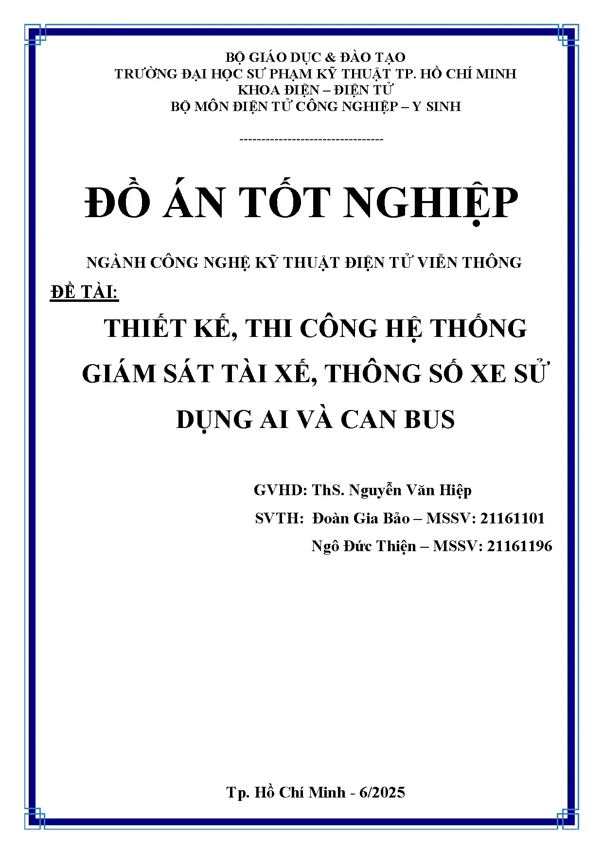 Đồ án tốt nghiệp - Thiết kế và thi công hệ thống giám sát tài xế, thông số xe sử dụng AI và Can Bus - Trang 2