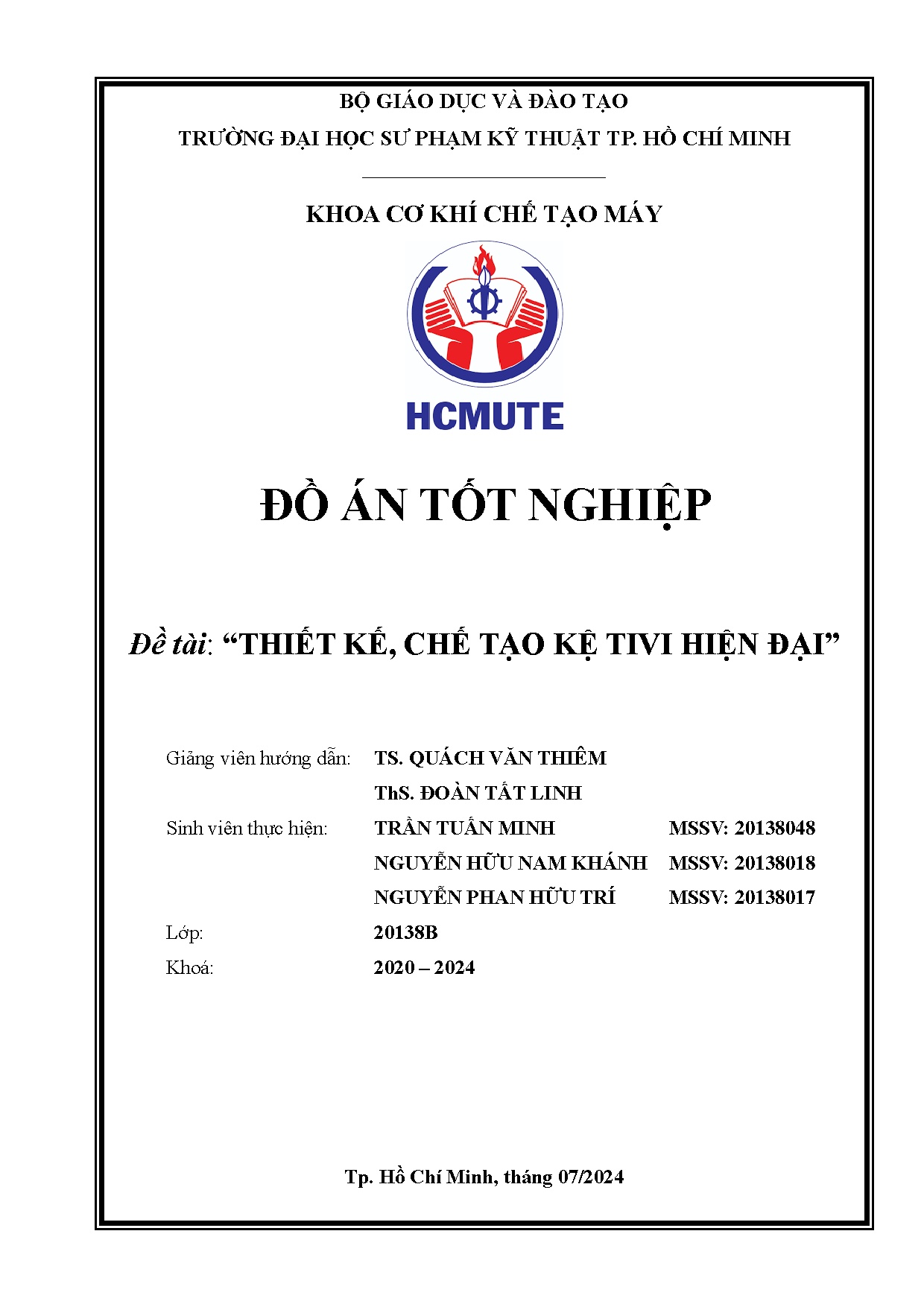 Đồ án tốt nghiệp - Thiết kế, chế tạo kệ tivi hiện đại