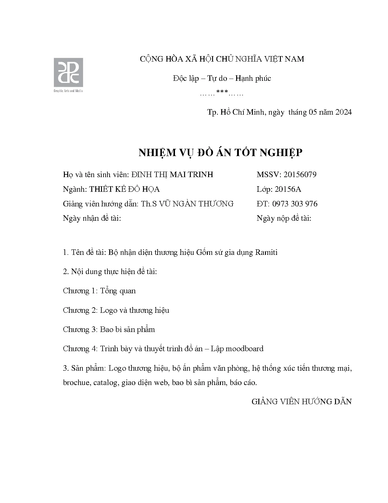 Đồ án tốt nghiệp - Bộ nhận diện thương hiệu Gốm sứ gia dụng Ramiti - Trang 3