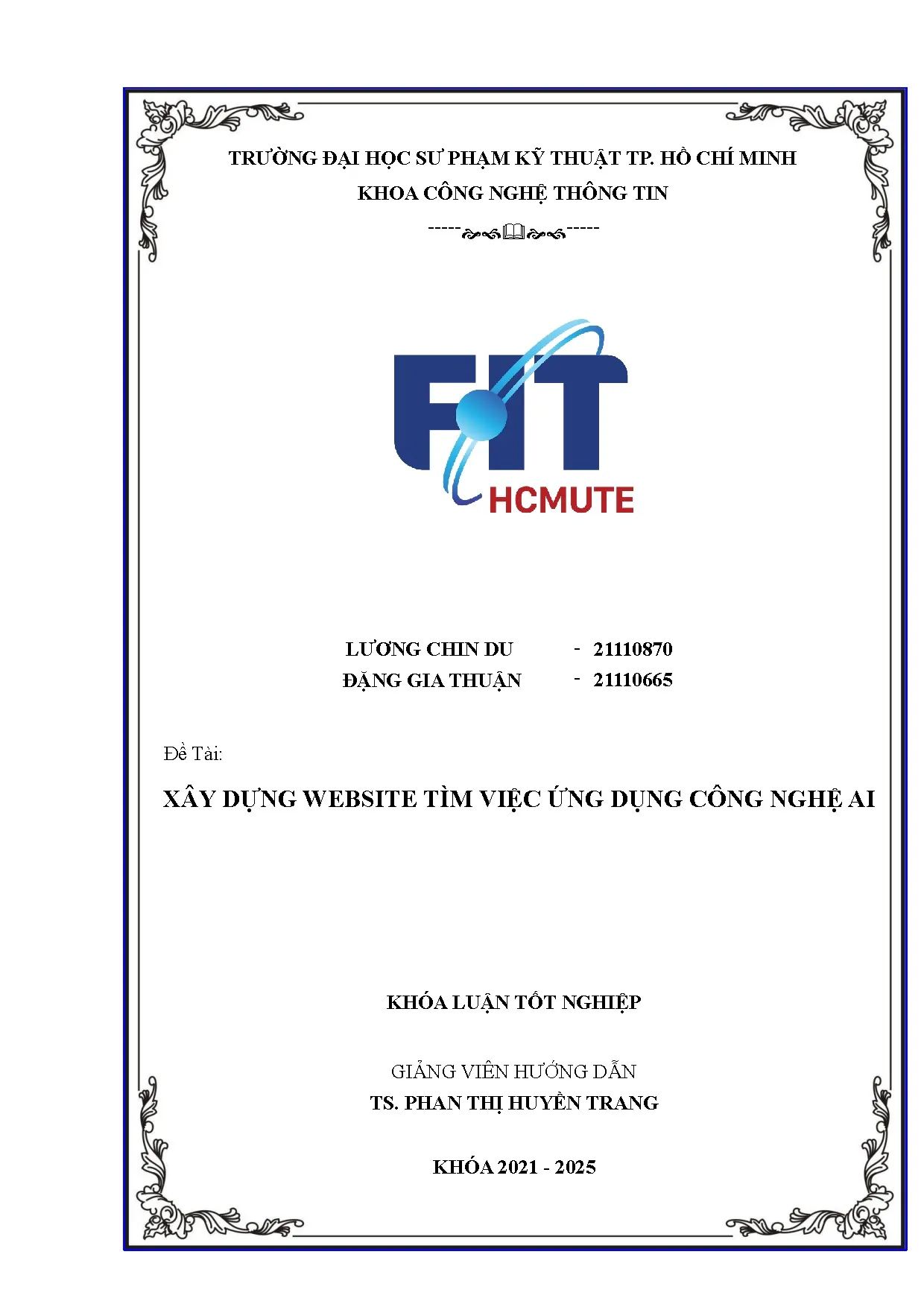 Đồ án tốt nghiệp - Xây dựng Website tìm việc ứng dụng công nghệ AI - Trang 2