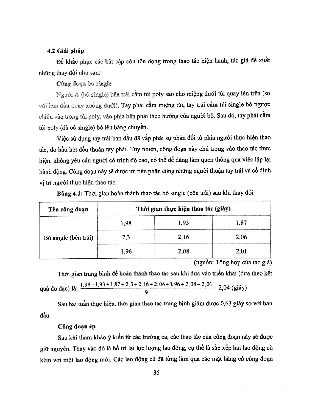 Đồ án tốt nghiệp - Hoàn thiện thao tác chuẩn cho dòng sản phẩm Nescafe Poly Regular kèm TCCTTĐGTPĐHT - Trang 45