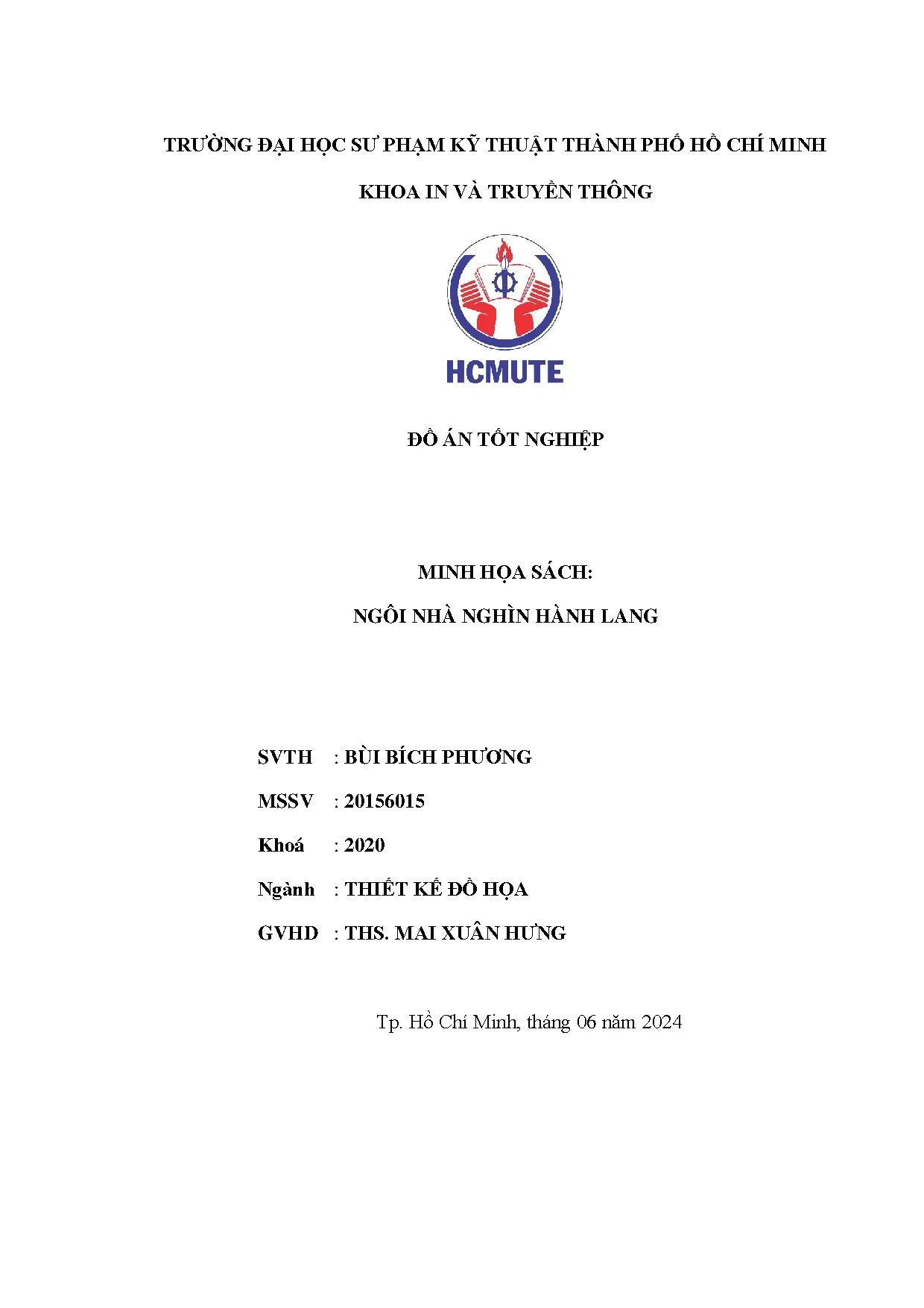 Đồ án tốt nghiệp - Minh họa sách: Ngôi nhà nghìn hành lang