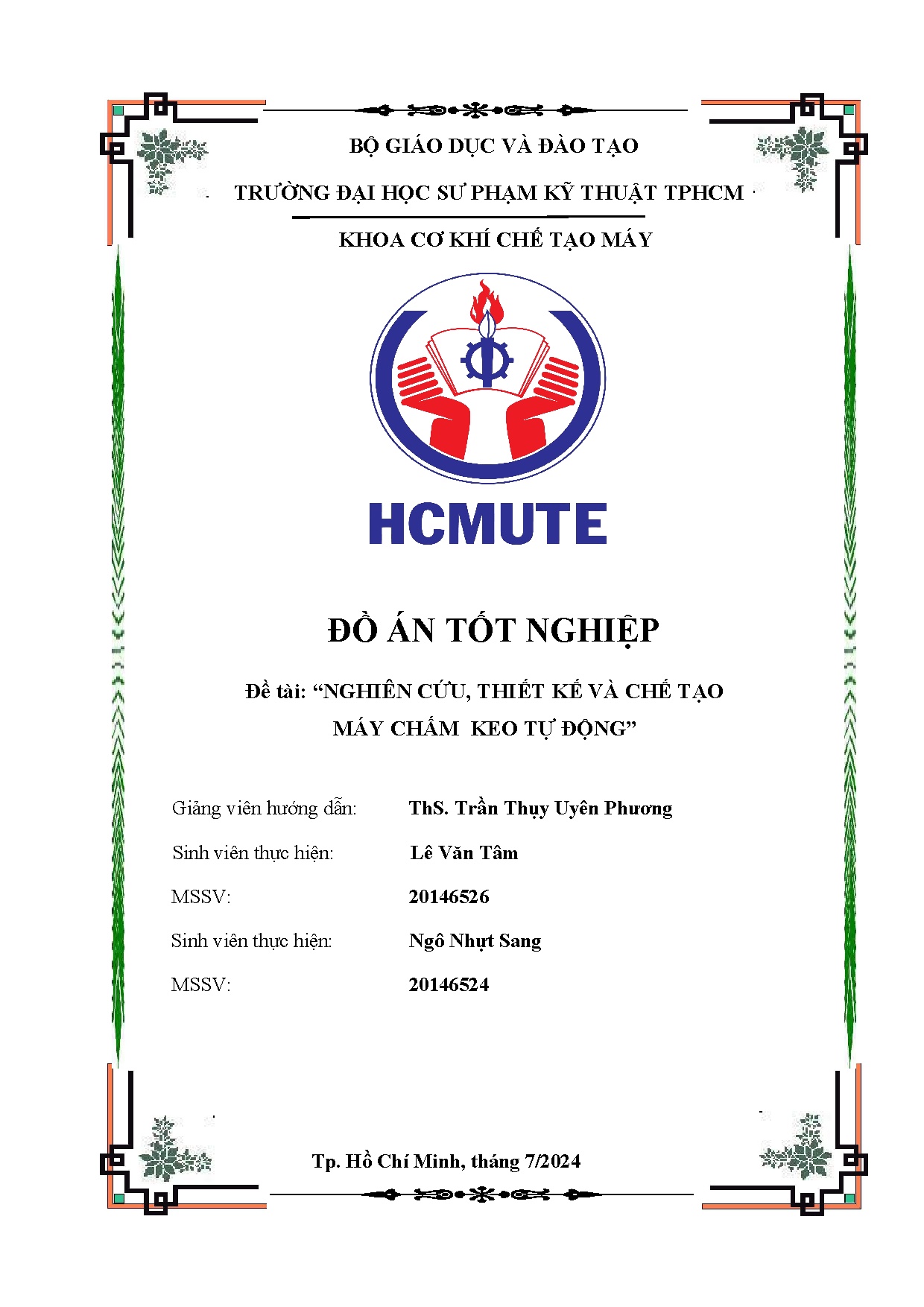 Đồ án tốt nghiệp - Nghiên cứu, thiết kế và chế tạo máy chấm keo tự động