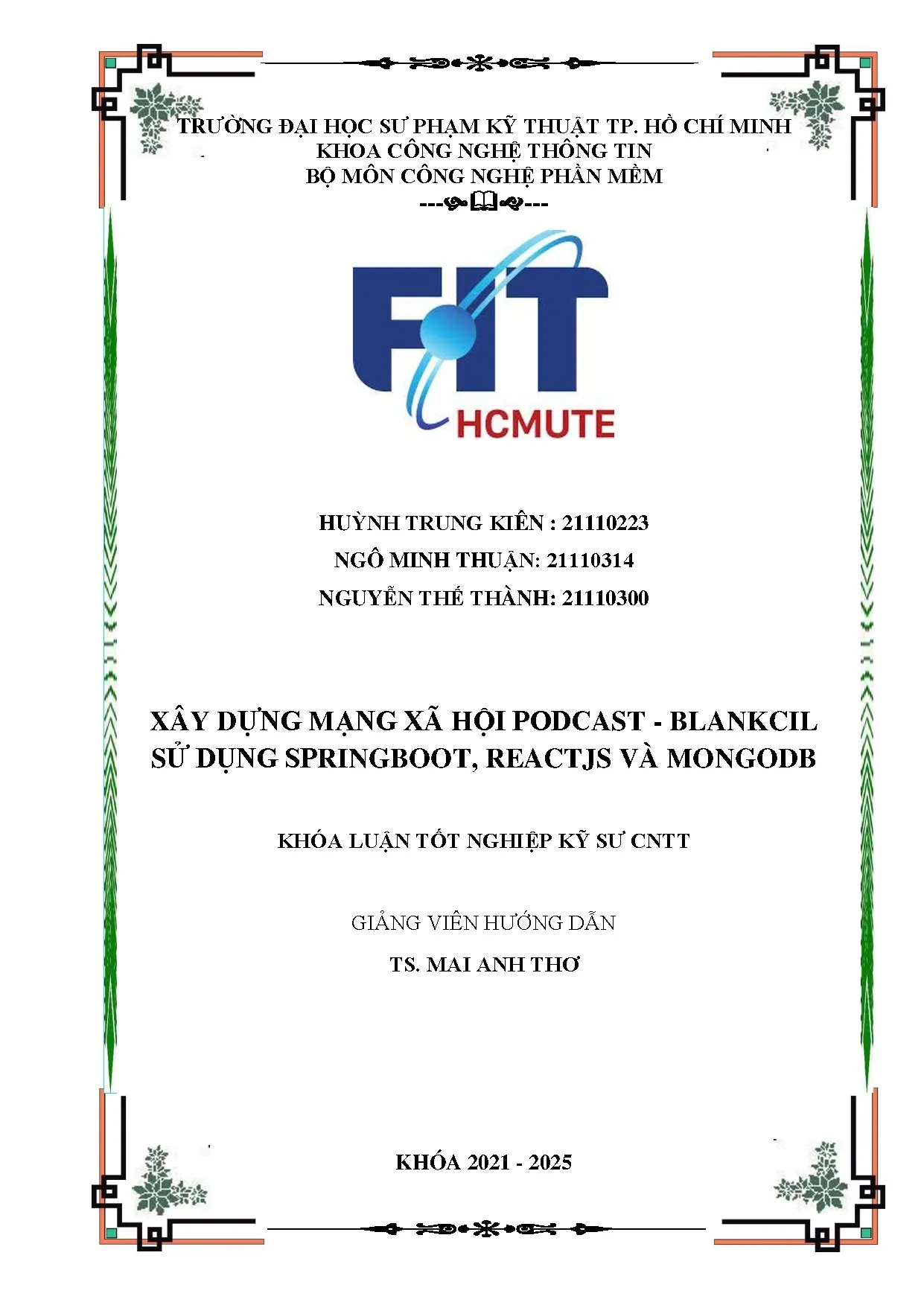 Đồ án tốt nghiệp - Xây dựng mạng xã hội Pod - Blankcil sử dụng Spring Boot, ReactJs và MongoDb - Trang 2