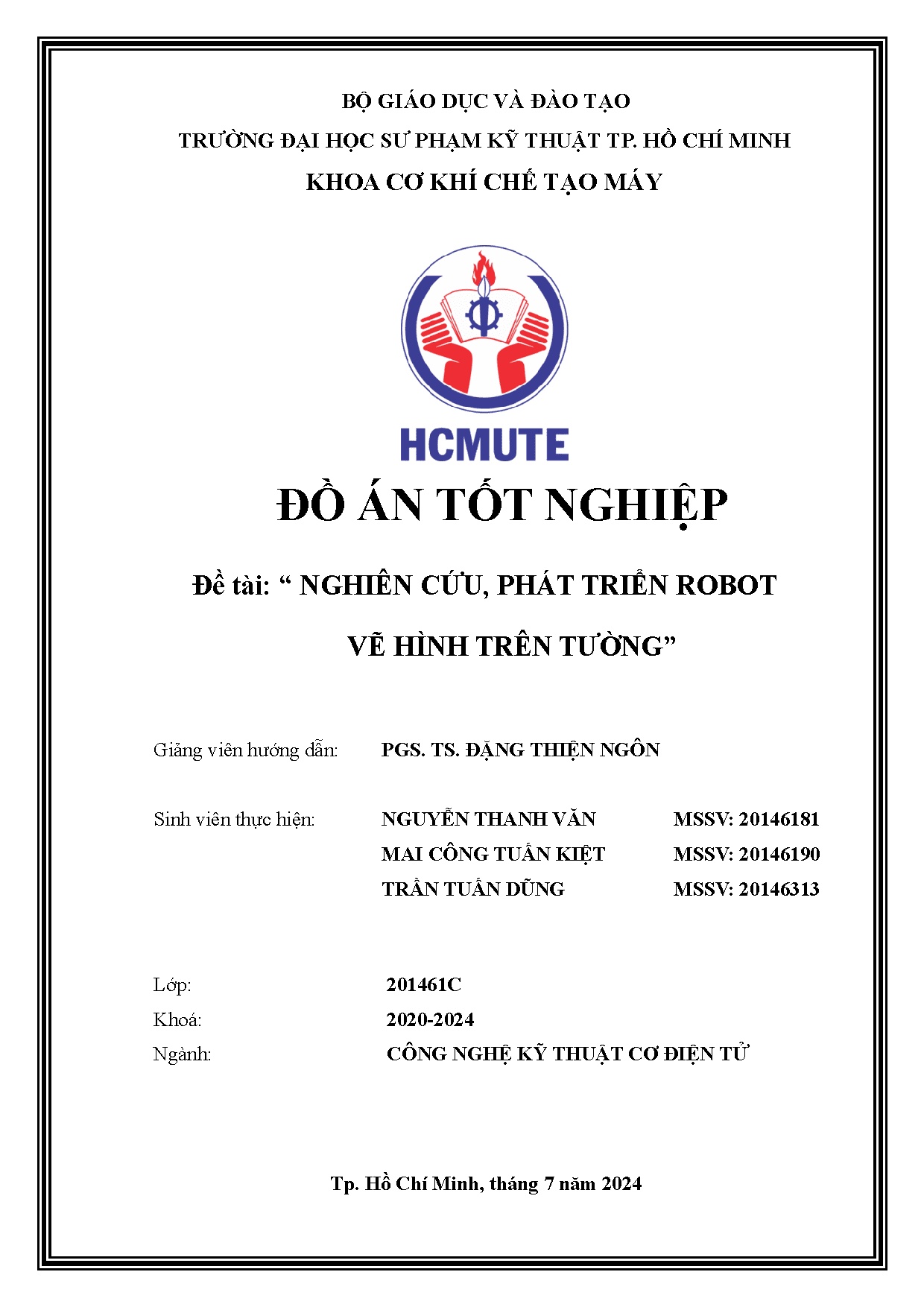 Đồ án tốt nghiệp - Nghiên cứu, phát triển robot vẽ hình trên tường