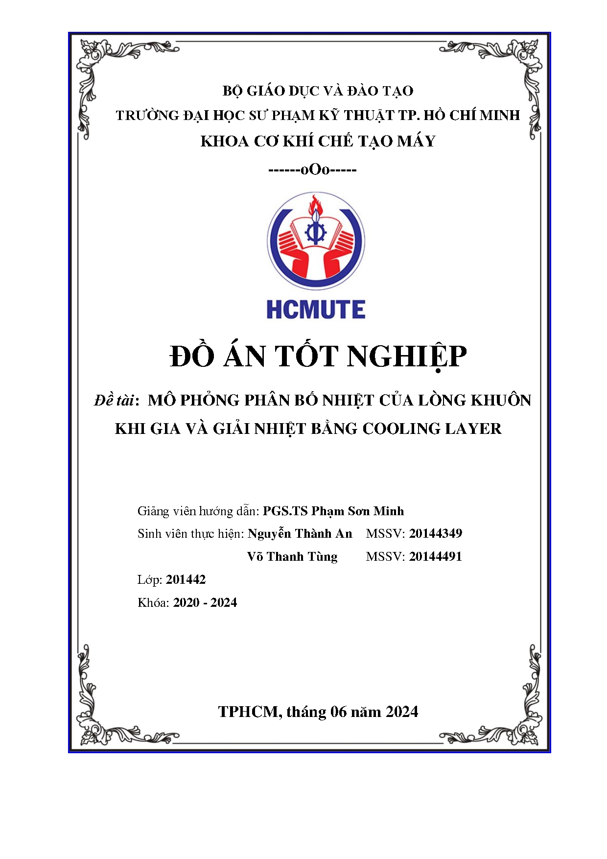 Đồ án tốt nghiệp - Mô phỏng phân bố nhiệt của lòng khuôn khi gia và giải nhiệt bằng cooling layer