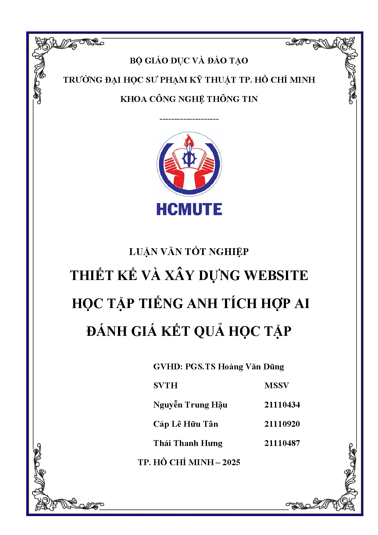 Đồ án tốt nghiệp - Thiết kế và xây dựng Website học tập tiếng anh tích hợp AI đánh giá kết quả học T - Trang 2