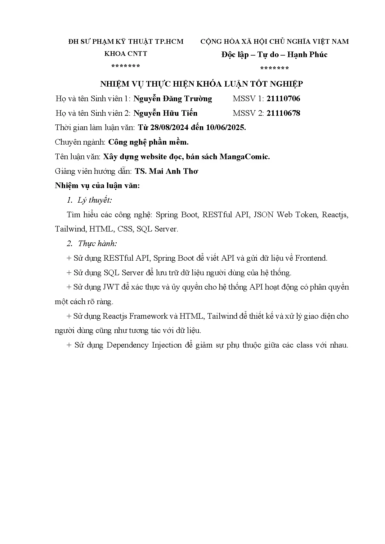 Đồ án tốt nghiệp - Xây dựng Website đọc, bán sách Mangacomic - Trang 3