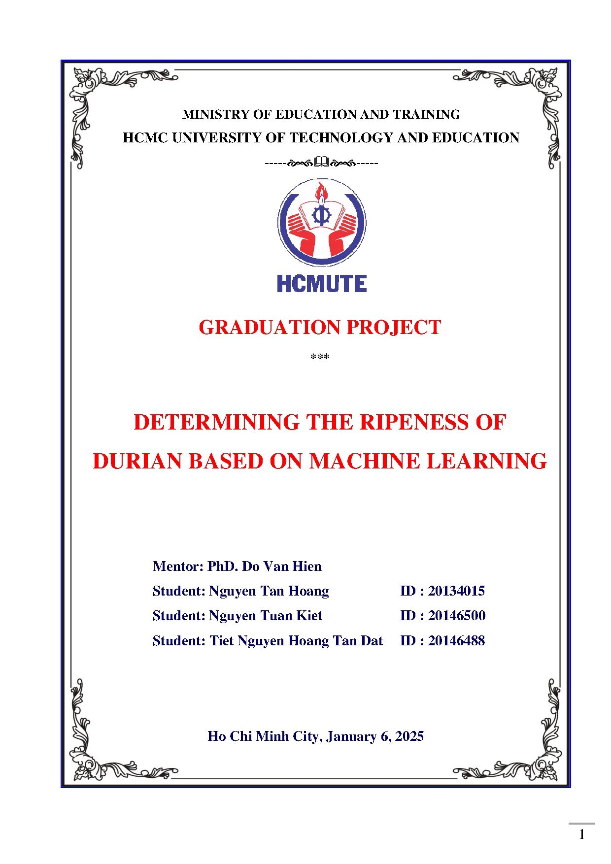 Đồ án tốt nghiệp - Determining the ripeness of durian based on machine learning