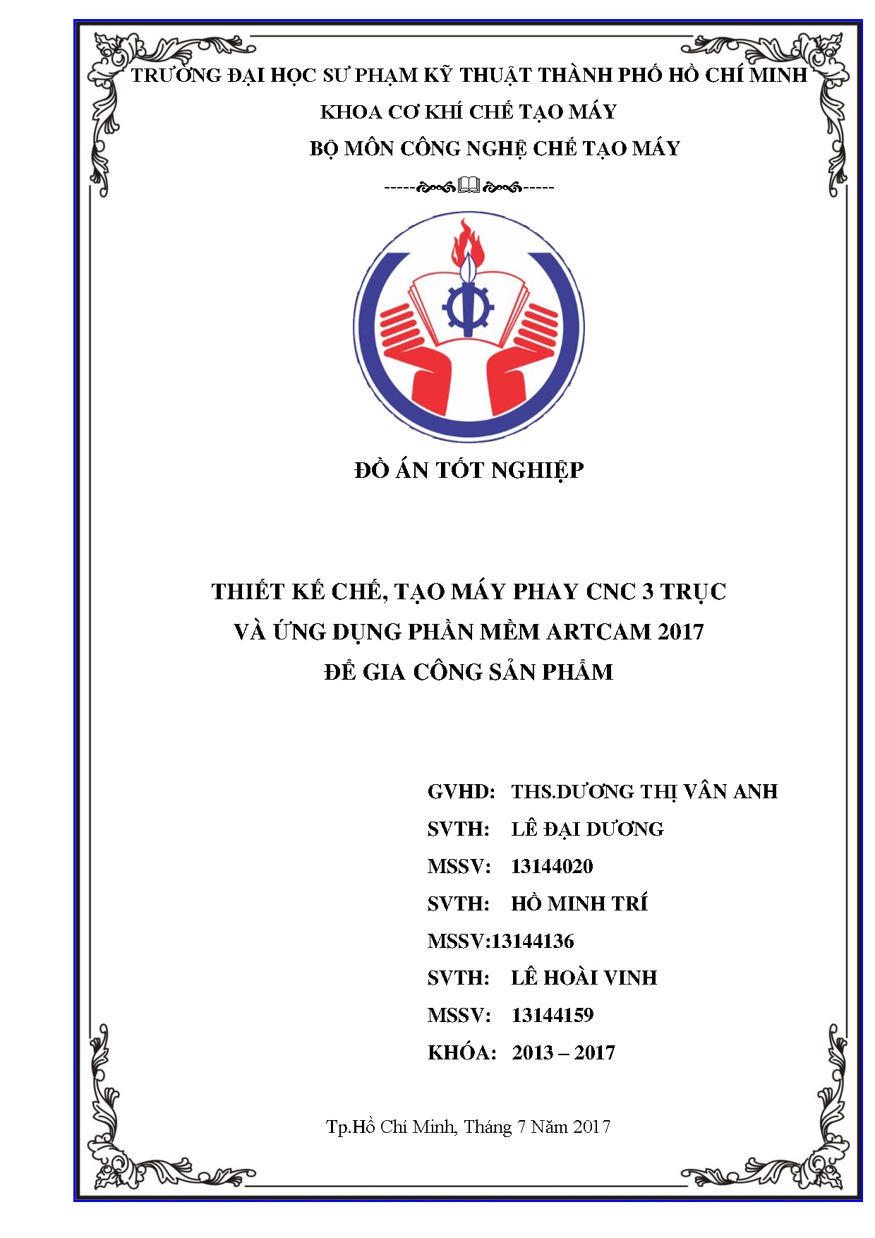 Đồ án tốt nghiệp - Designing and manufacturing 3-axis CNC milling machine and applying A 2 STMPĐ