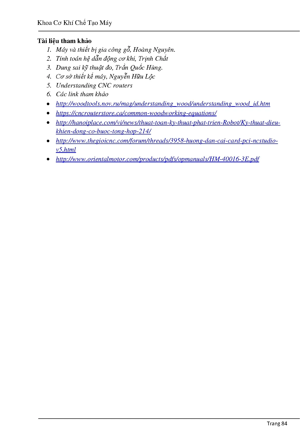 Đồ án tốt nghiệp - Thiết kế chế tạo Máy phay gỗ CNC - Trang 84