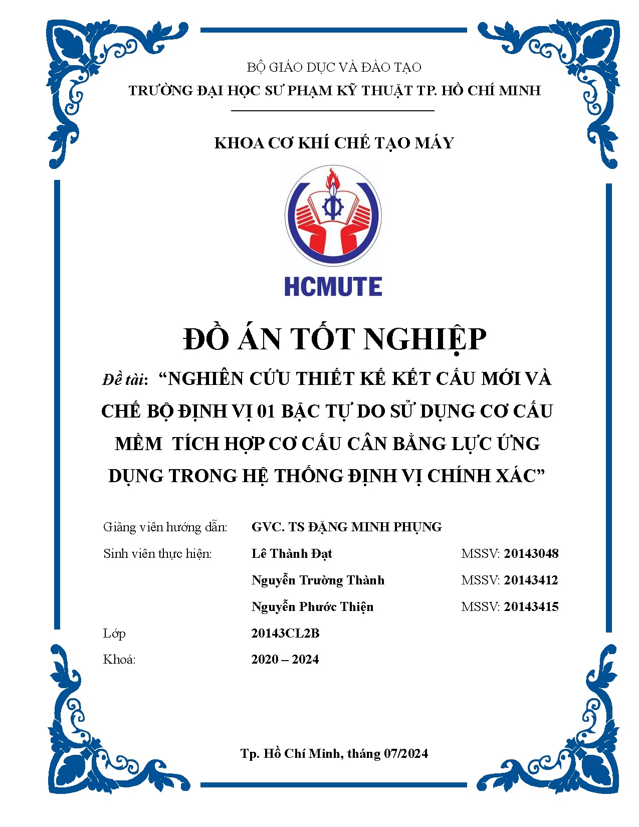 Đồ án tốt nghiệp - Nghiên cứu thiết kế kết cấu mới và chế bộ định vị 01 bậc TDSDCCMTHCCCBLỨDTHTĐVCX