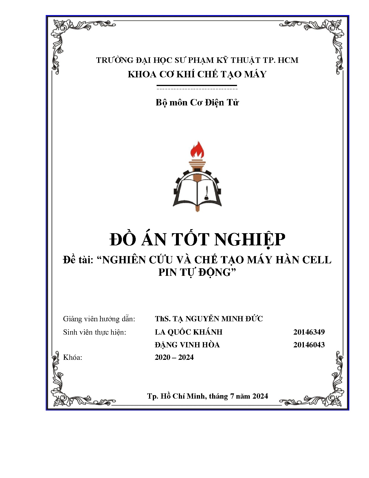 Đồ án tốt nghiệp - Nghiên cứu và chế tạo máy hàn cell pin tự động