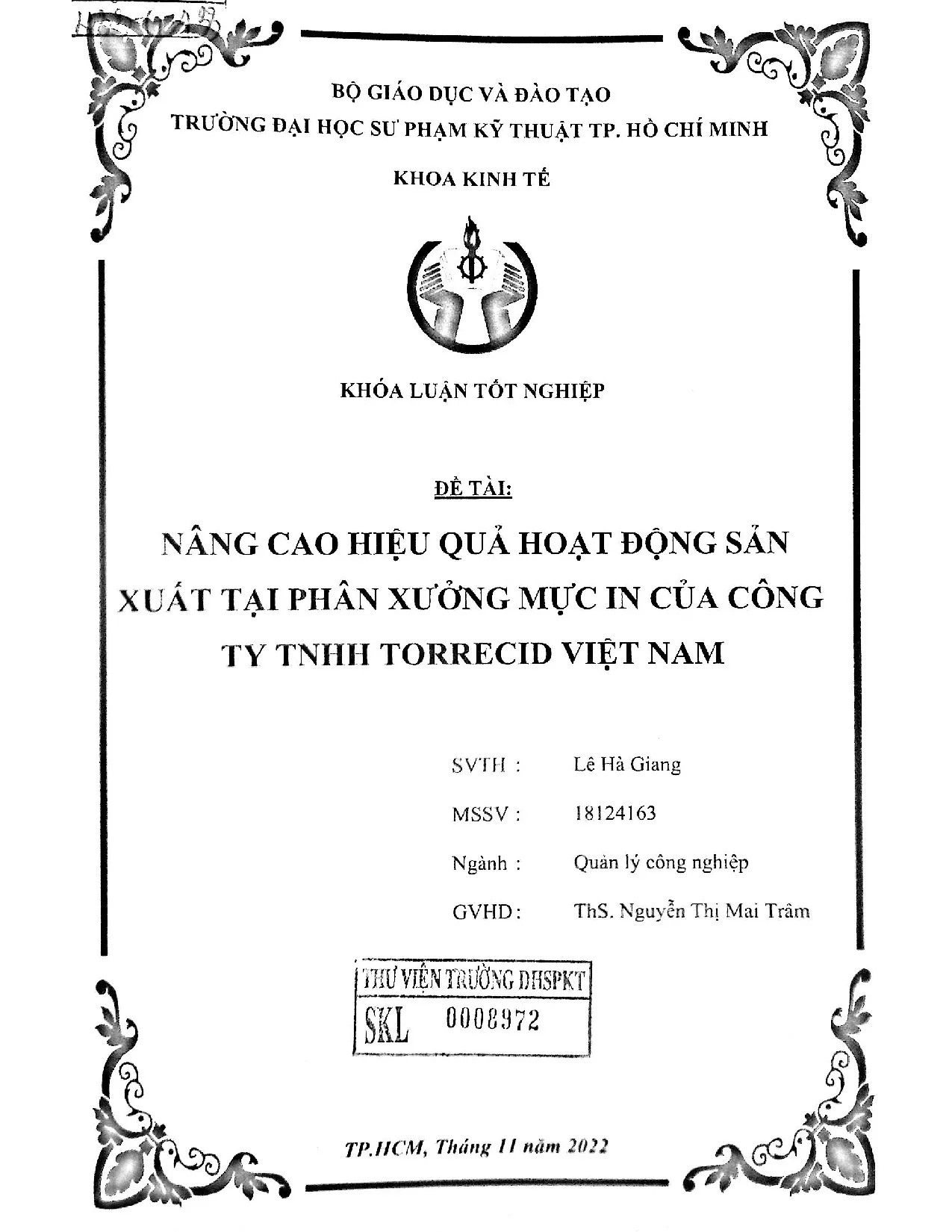 Đồ án tốt nghiệp - Nâng cao hiệu quả hoạt động sản xuất tại phân xưởng mực in của Công ty TNHH TVN