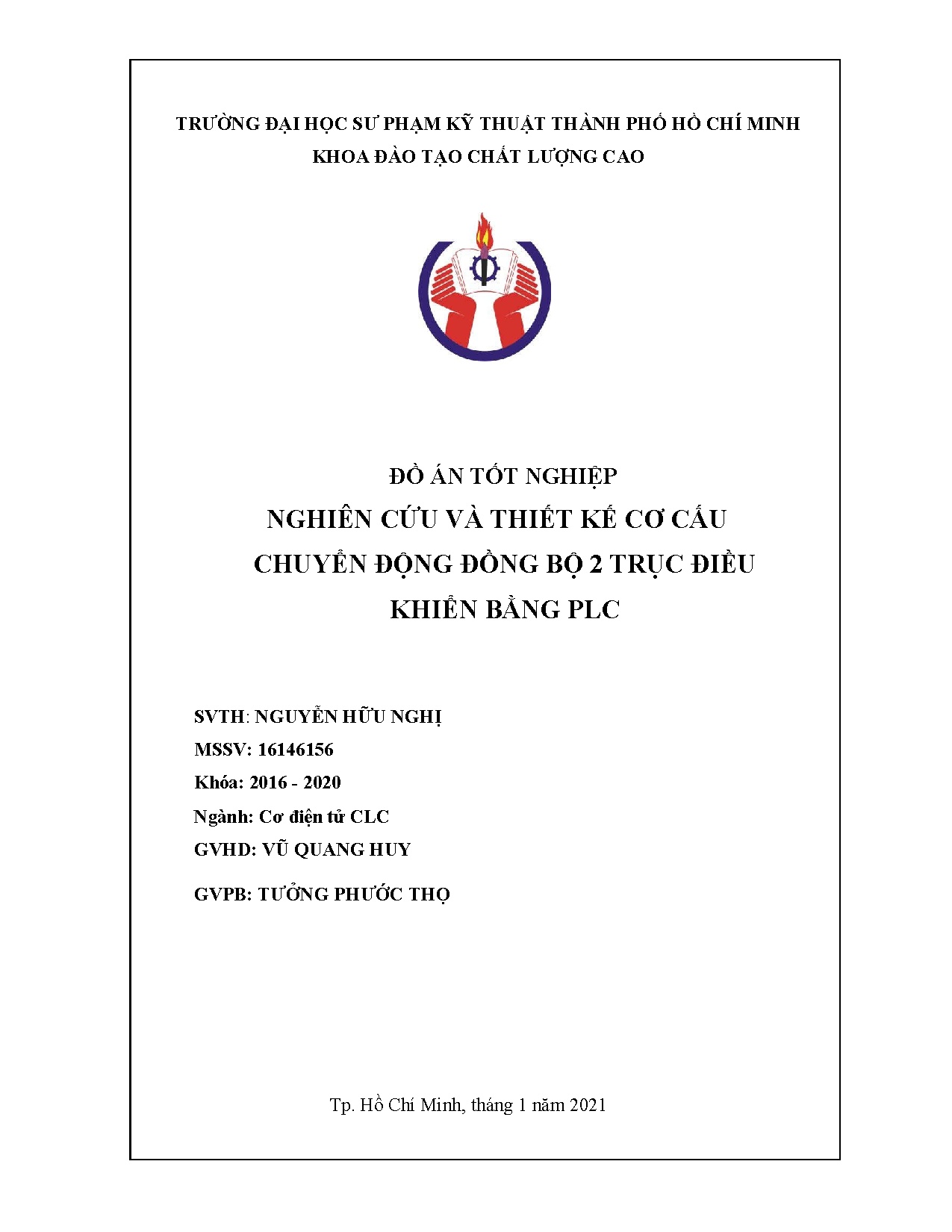 Đồ án tốt nghiệp - Nghiên cứu và thiết kế cơ cấu chuyển động đồng bộ 2 trục điều khiển bằng PLC