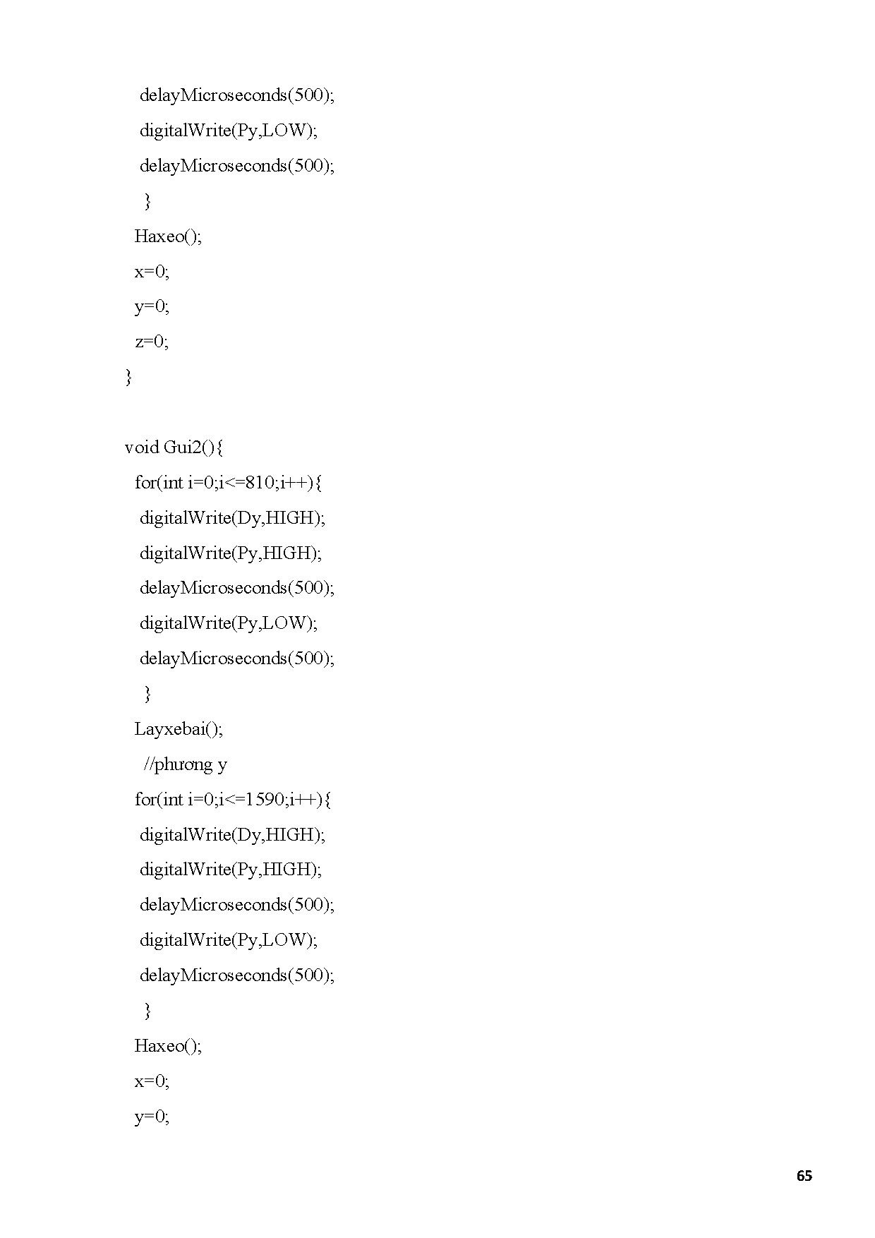 Đồ án tốt nghiệp - Research, design and implementation of an automatic car parking system - Trang 72
