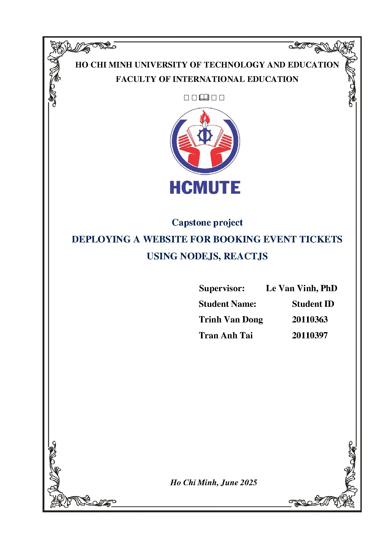 Đồ án tốt nghiệp - Deploying a website for booking event tickets using nodejs, reactjs