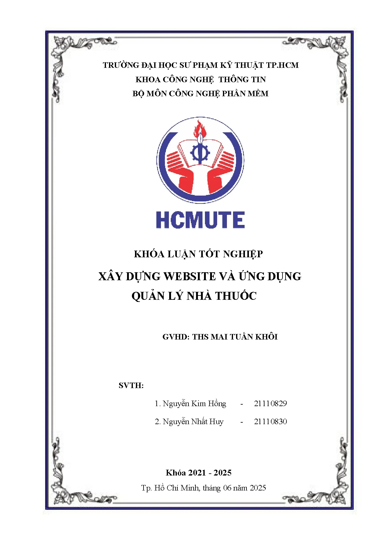 Đồ án tốt nghiệp - Xây dựng Web và ứng dụng quản lí nhà thuốc - Trang 2