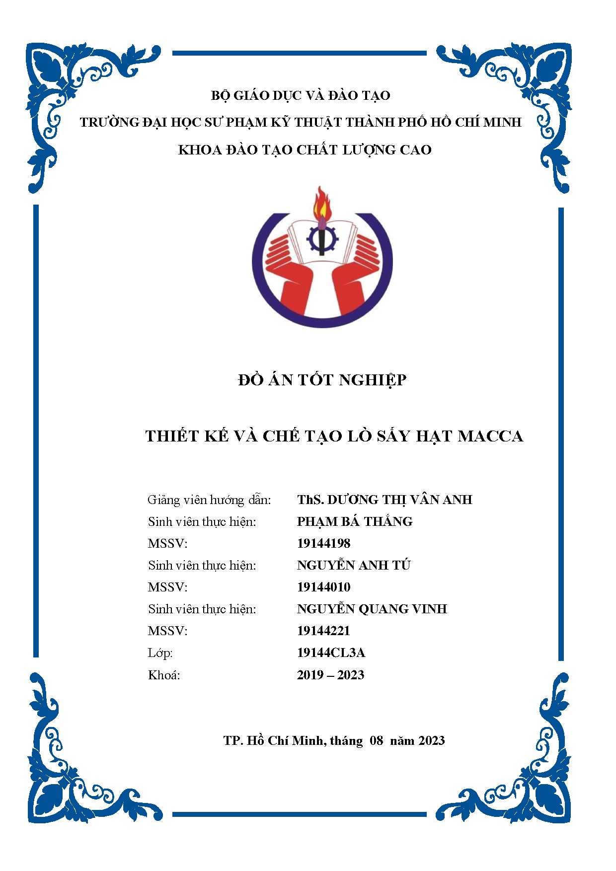 Đồ án tốt nghiệp - Thiết kế và chế tạo lò sấy hạt macca