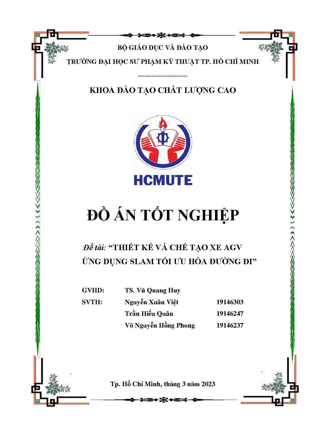 Đồ án tốt nghiệp - Thiết kế và chế tạo xe AGV ứng dụng Slam tối ưu hóa đường đi