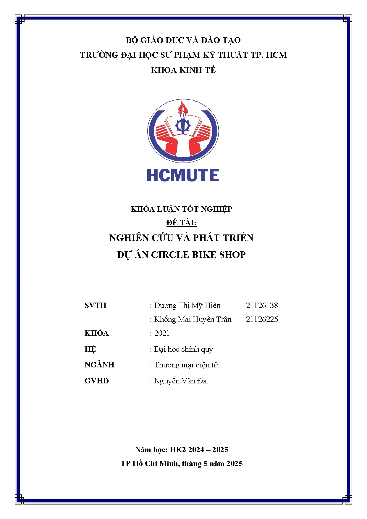 Đồ án tốt nghiệp - Nghiên cứu và phát triển dự án Circle Bike Shop