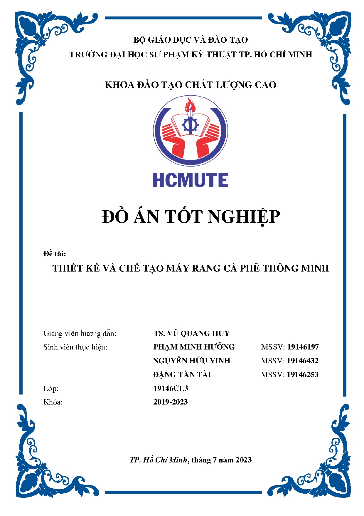 Đồ án tốt nghiệp - Thiết kế và chế tạo máy rang cà phê thông minh