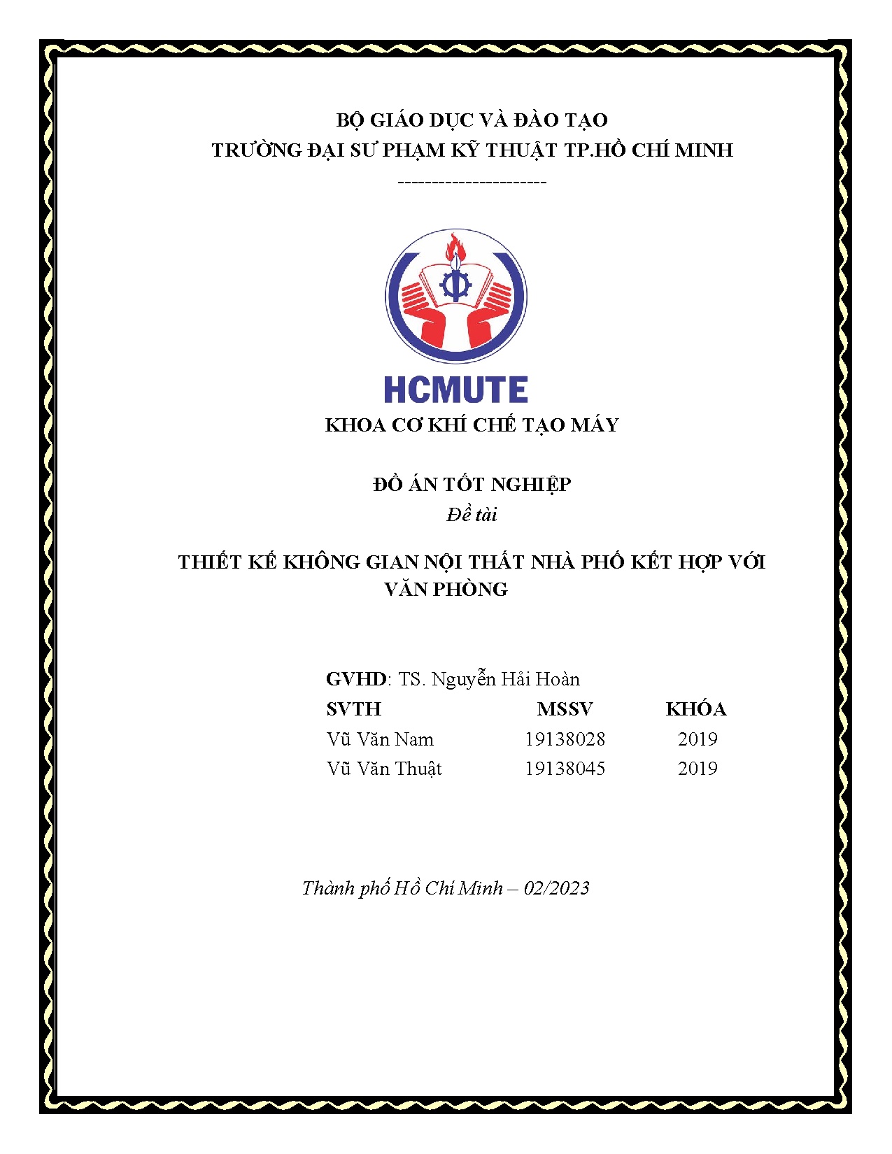 Đồ án tốt nghiệp - Thiết kế không gian nội thất nhà phố kết hợp với văn phòng