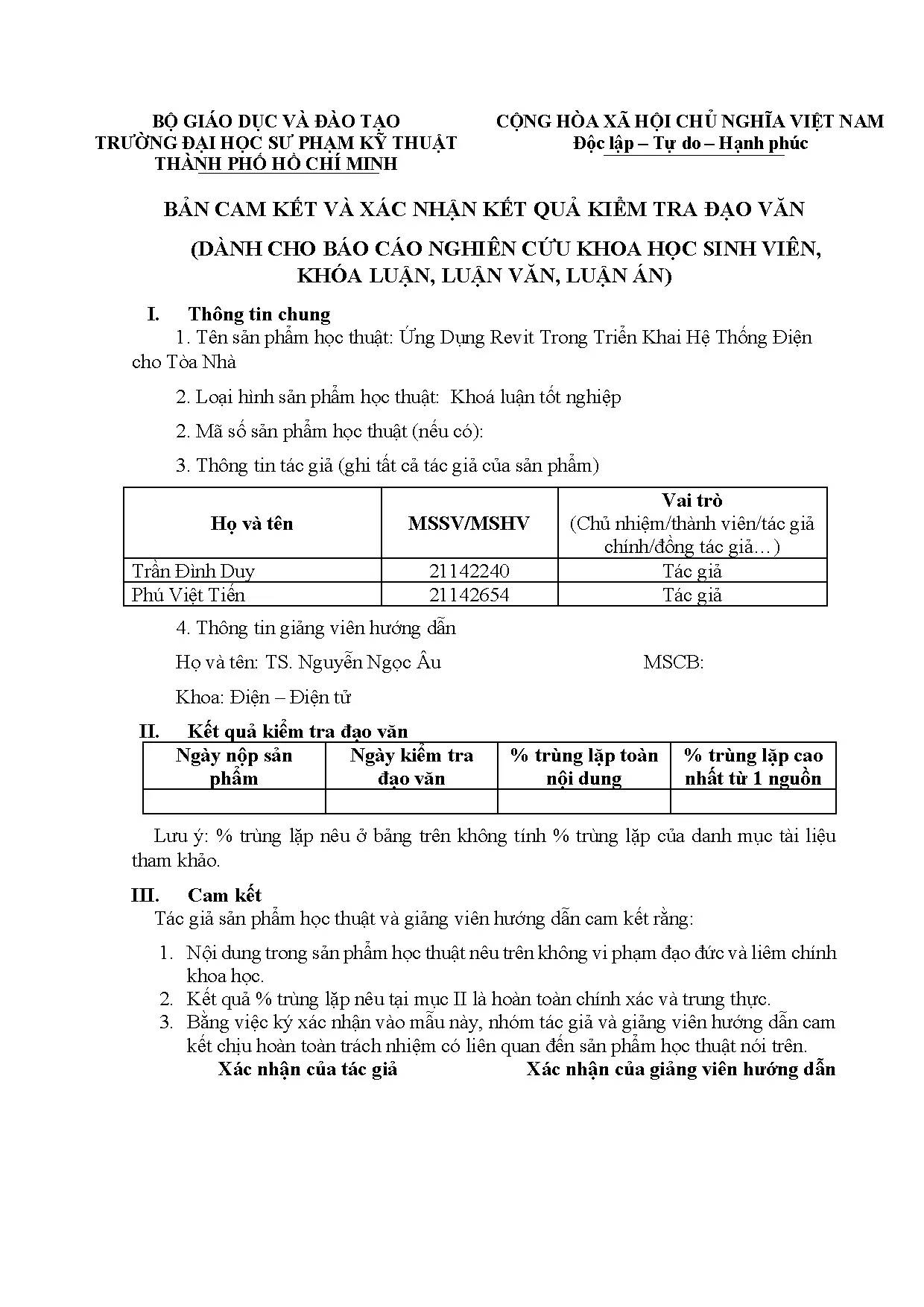 Đồ án tốt nghiệp - Ứng dụng Revit trong triển khai hệ thống điện cho tòa nhà - Trang 3
