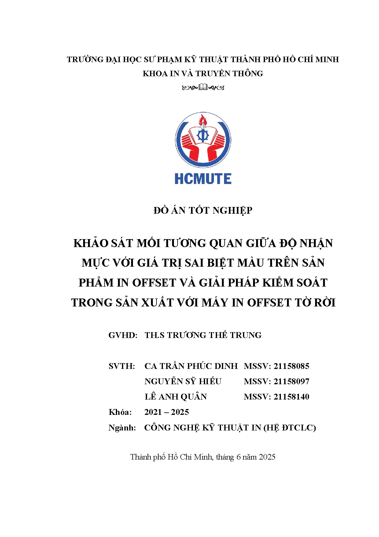 Đồ án tốt nghiệp - Khảo sát mối tương quan giữa độ nhận mực in với giá trị sai BMTSPIOVGPKSTSXVMIOTR - Trang 2