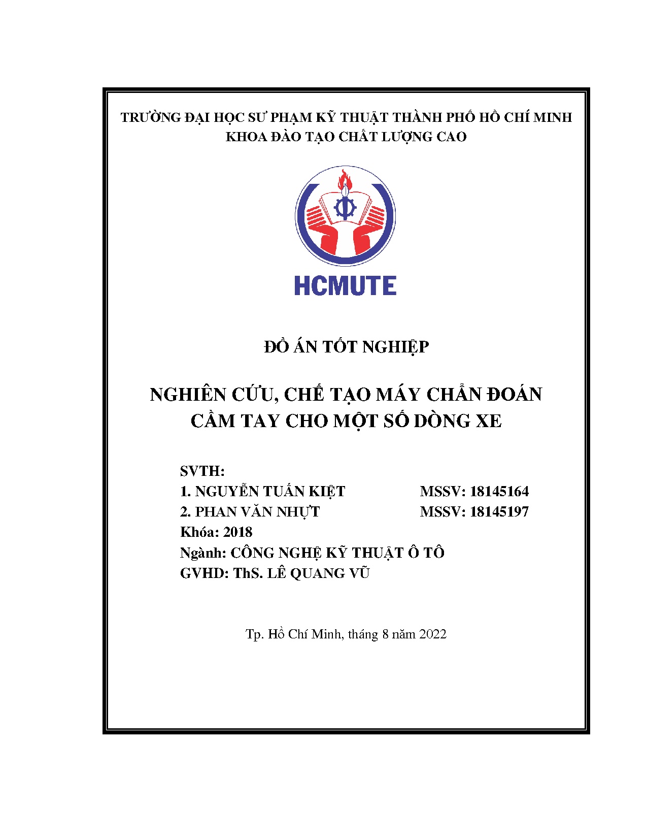 Đồ án tốt nghiệp - Nghiên cứu, chế tạo máy chẩn đoán cầm tay cho một số dòng xe