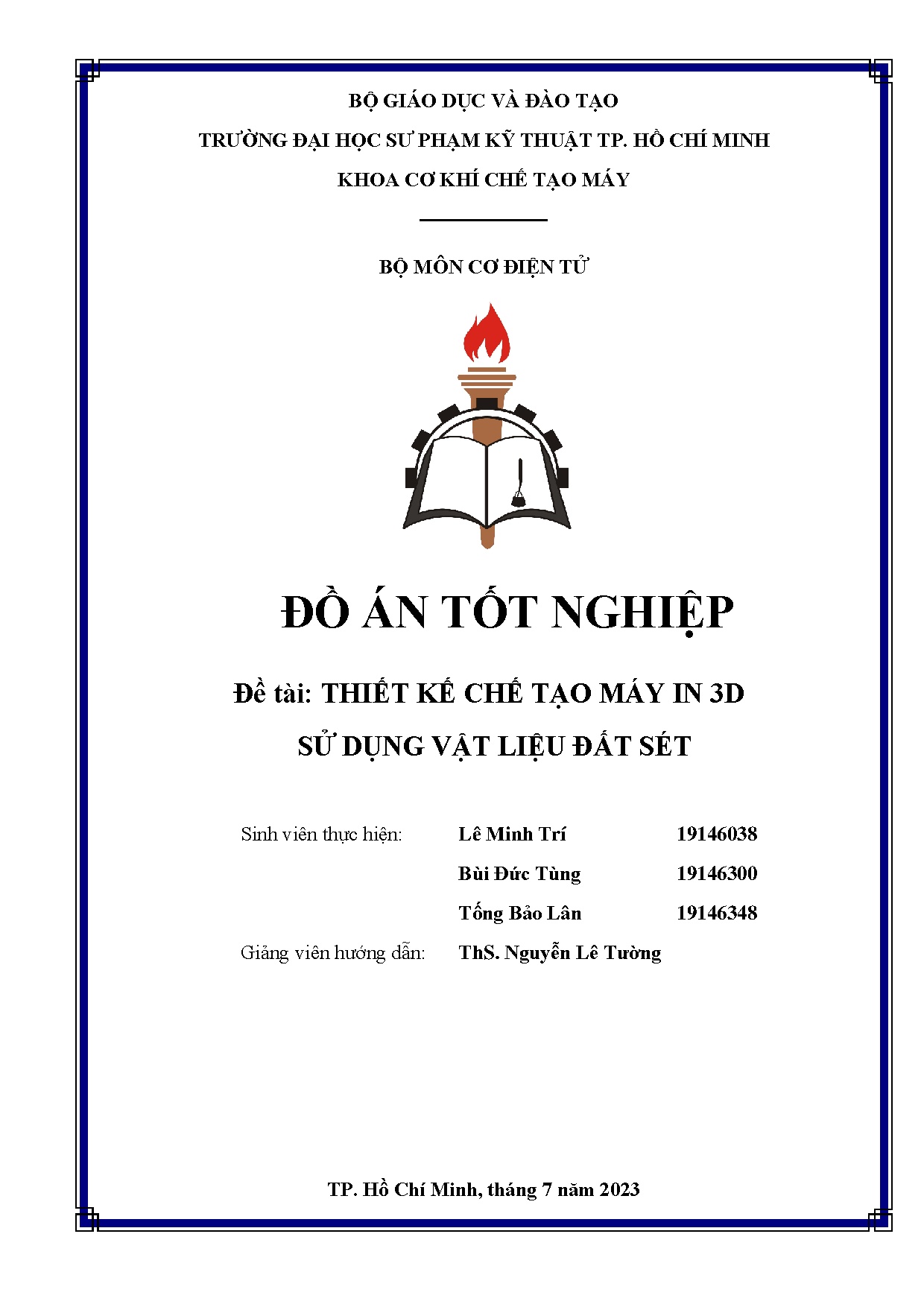 Đồ án tốt nghiệp - Thiết kế chết tạo máy in 3D sử dụng vật liệu đất sét