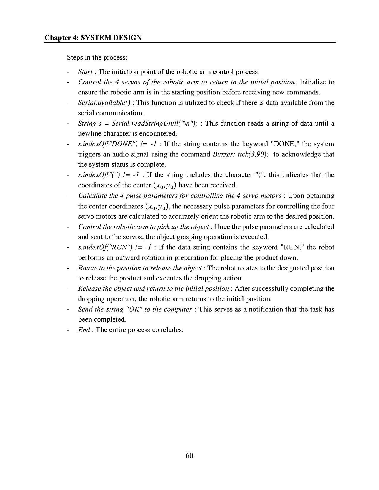 Đồ án tốt nghiệp - Design, implement 4-DOF robotic ARM for object identification and automated P - Trang 78