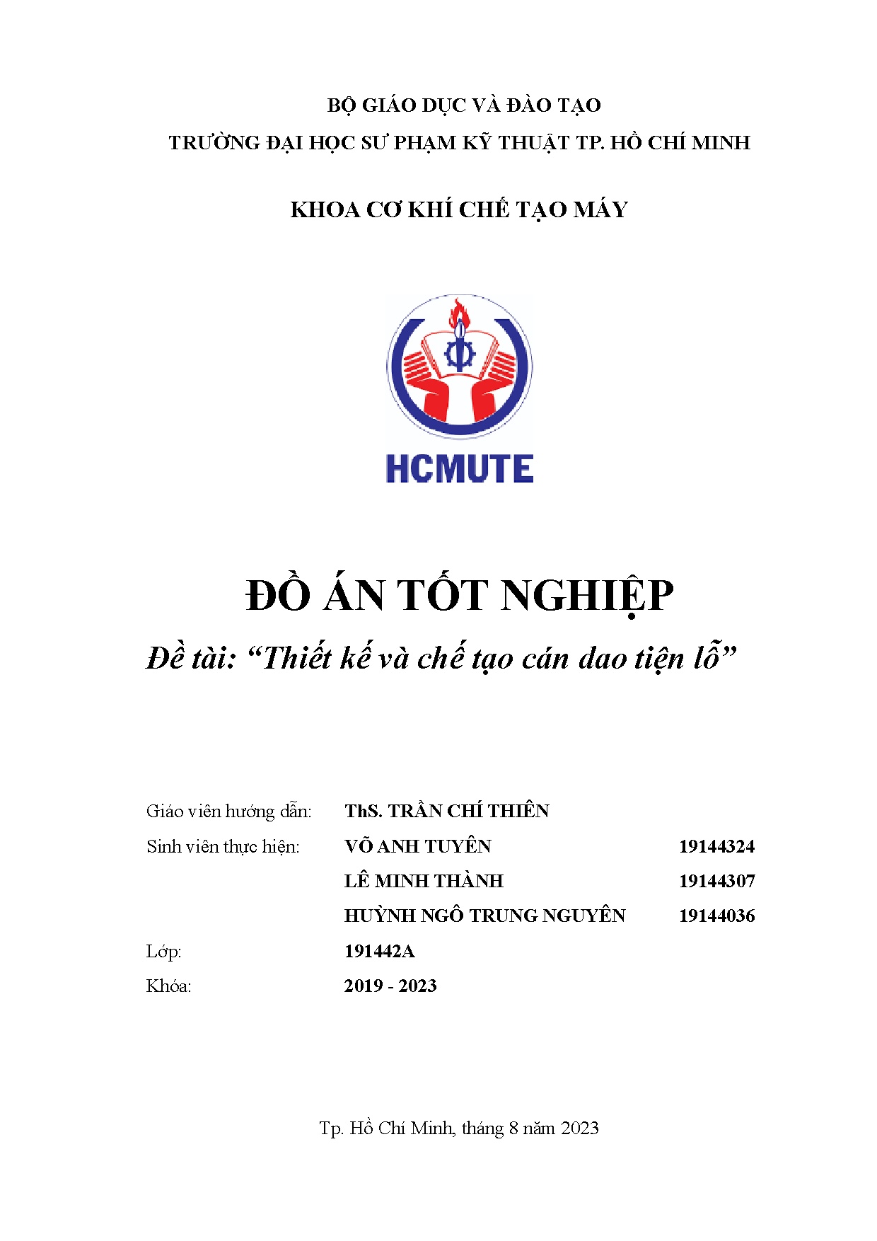 Đồ án tốt nghiệp - Thiết kế và chế tạo cán dao tiện lỗ