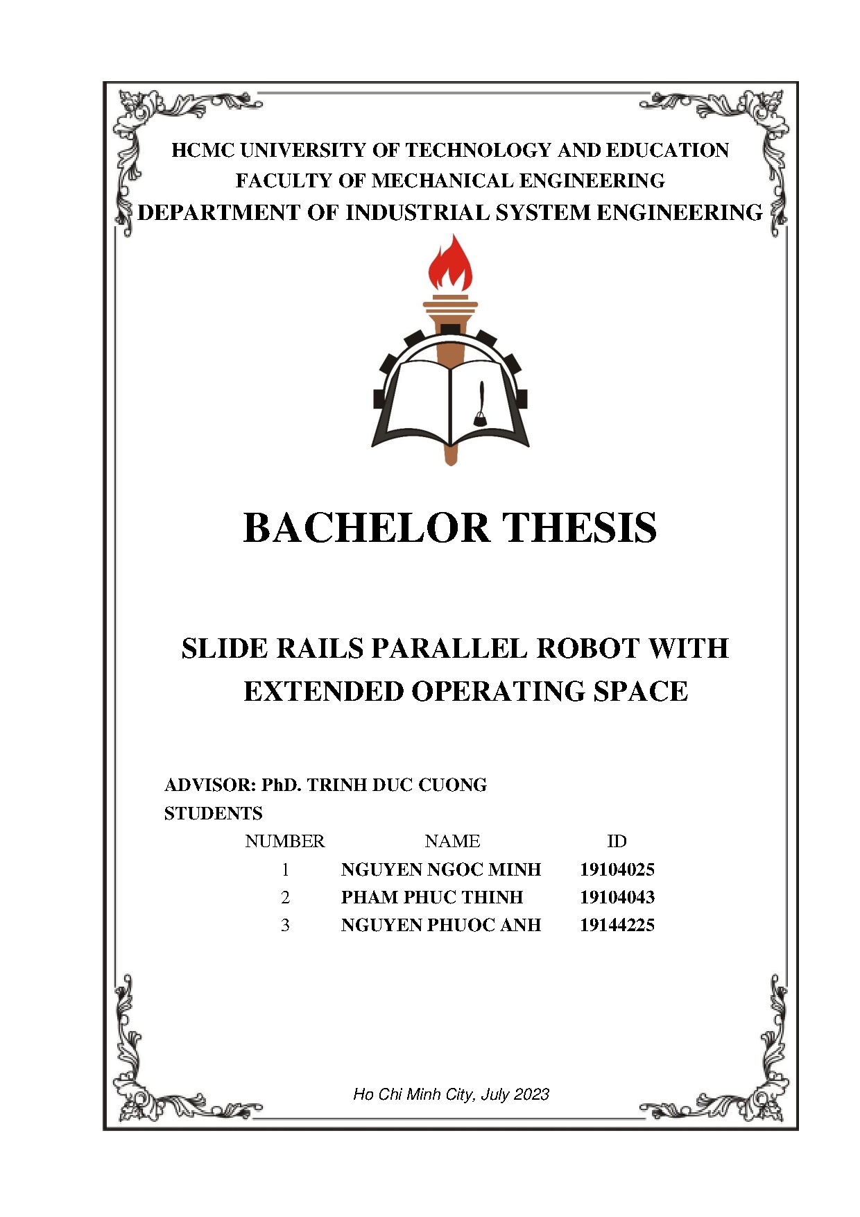 Đồ án tốt nghiệp - Slide rails parallel robot with extended operating space
