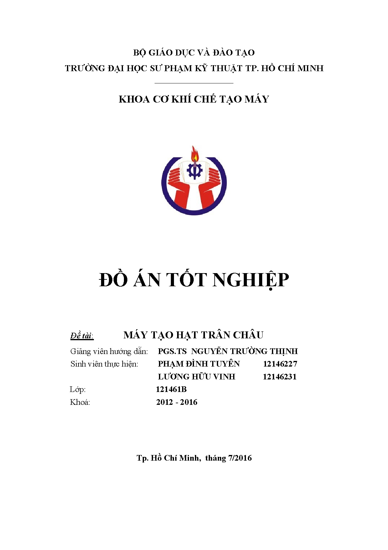 Đồ án tốt nghiệp - Máy tạo hạt trân châu