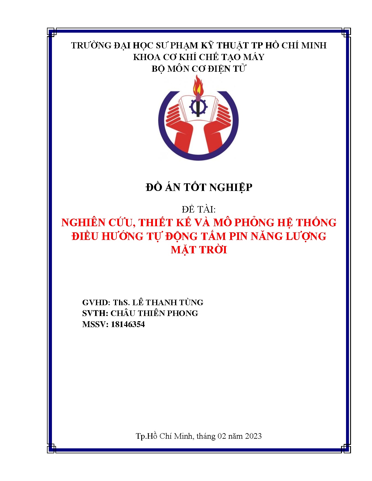 Đồ án tốt nghiệp - Nghiên cứu, thiết kế và mô phỏng hệ thống điều hướng tự động tấm pin năng LMT