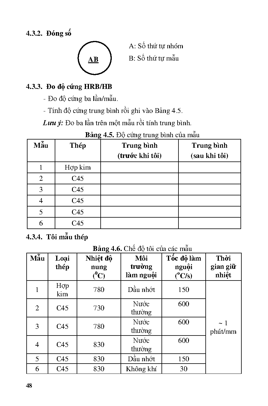 Giáo trình thí nghiệm vật liệu học (HCMUTE) - Trang 51