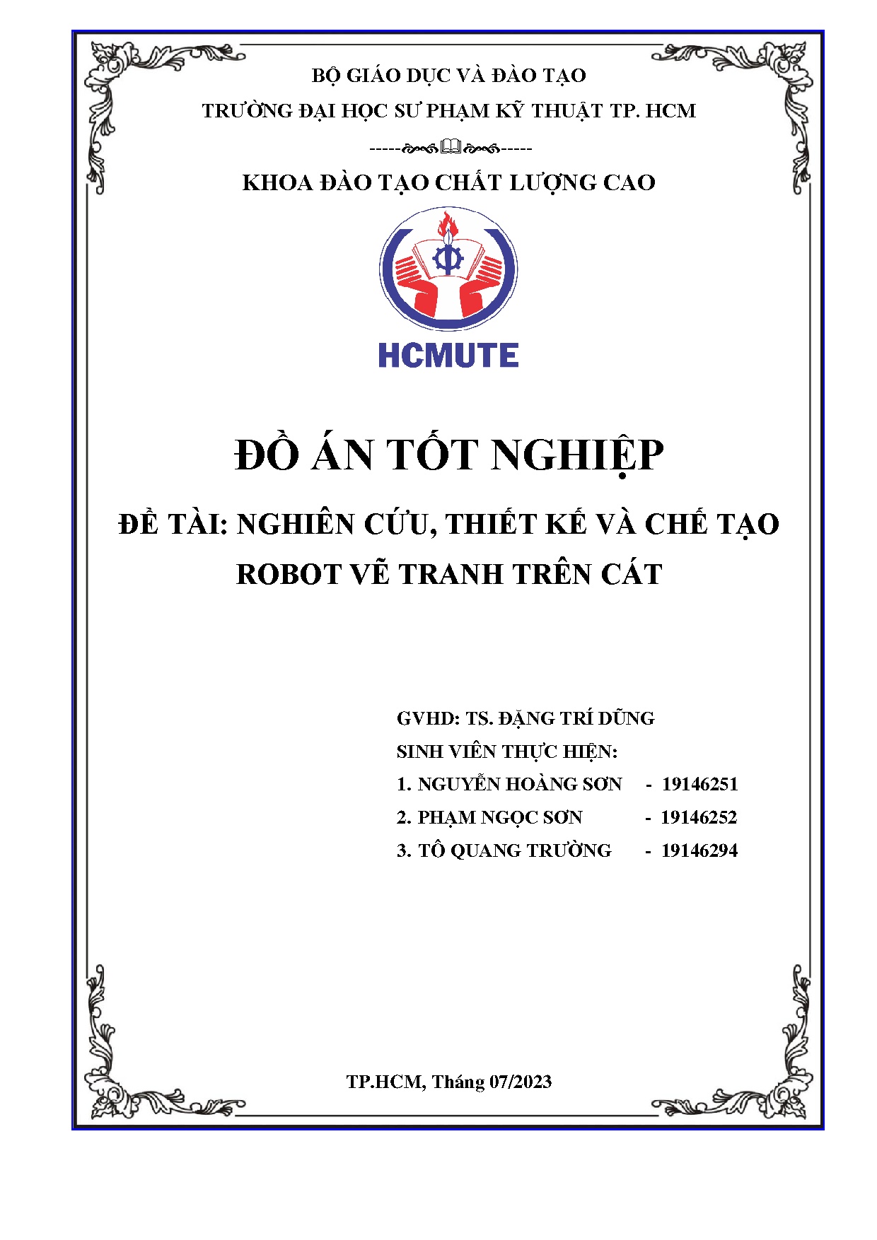 Đồ án tốt nghiệp - Nghiên cứu thiết kế và chế tạo robot vẽ tranh trên cát