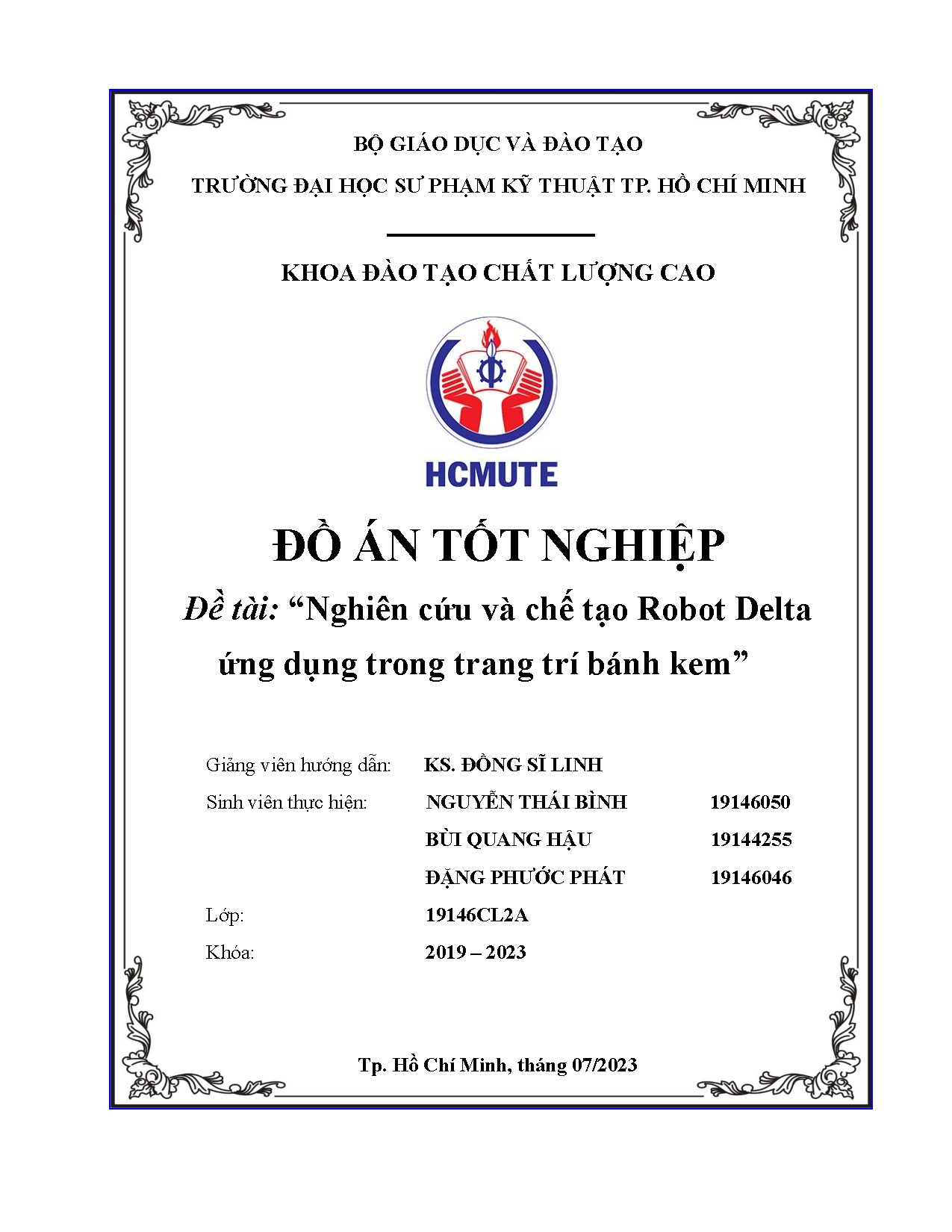 Đồ án tốt nghiệp - Nghiên cứu và chế tạo Robot Delta ứng dụng trong trang trí bánh kem