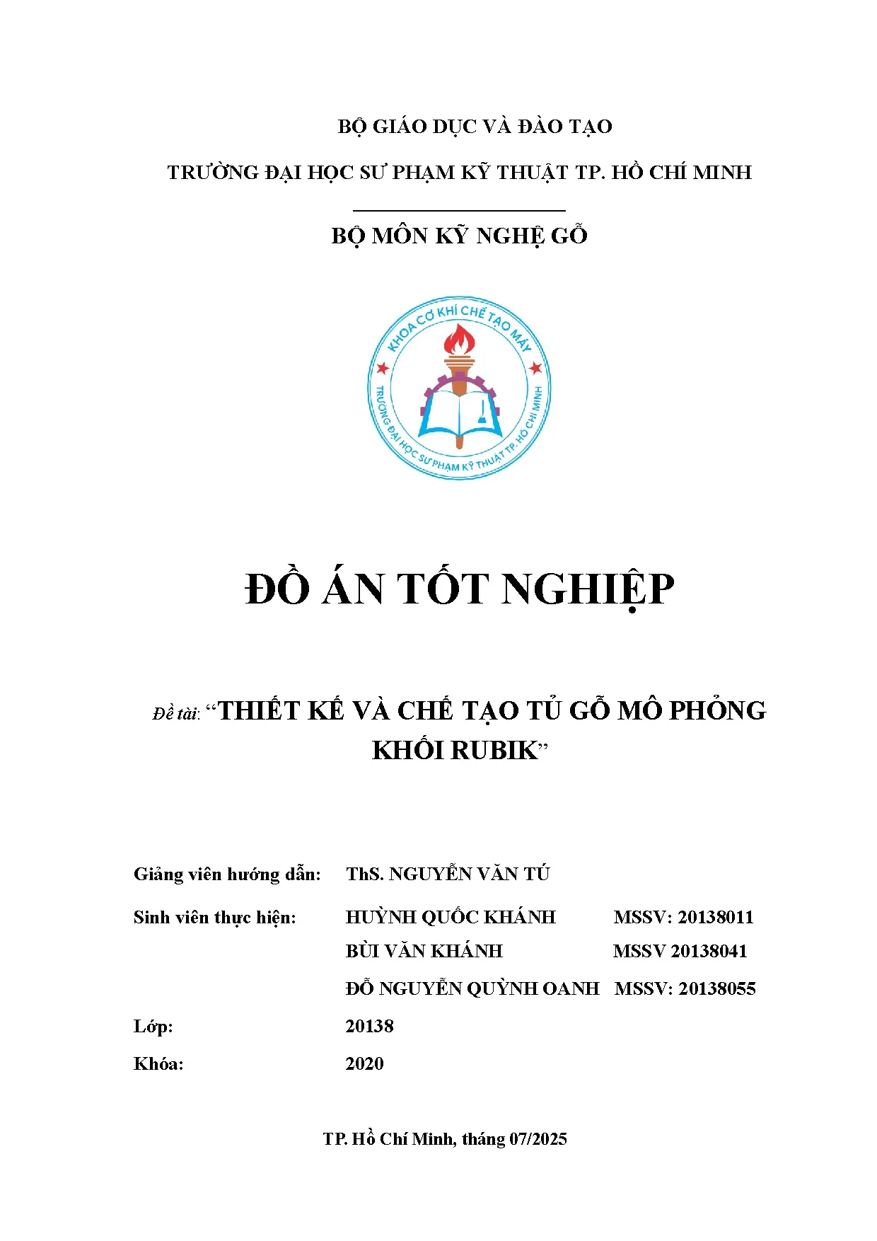 Đồ án tốt nghiệp - Thiết kế, chế tạo tủ gỗ mô phỏng khối rubik - Trang 2