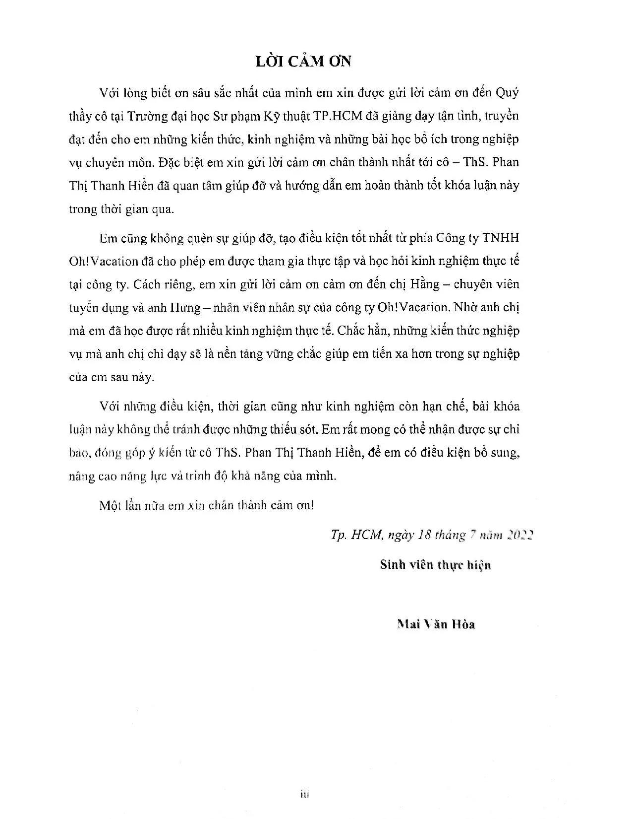 Đồ án tốt nghiệp - Hoàn thiện công tác tuyển dụng nhân sự tại công ty TNHH Oh!Vacation - Trang 4