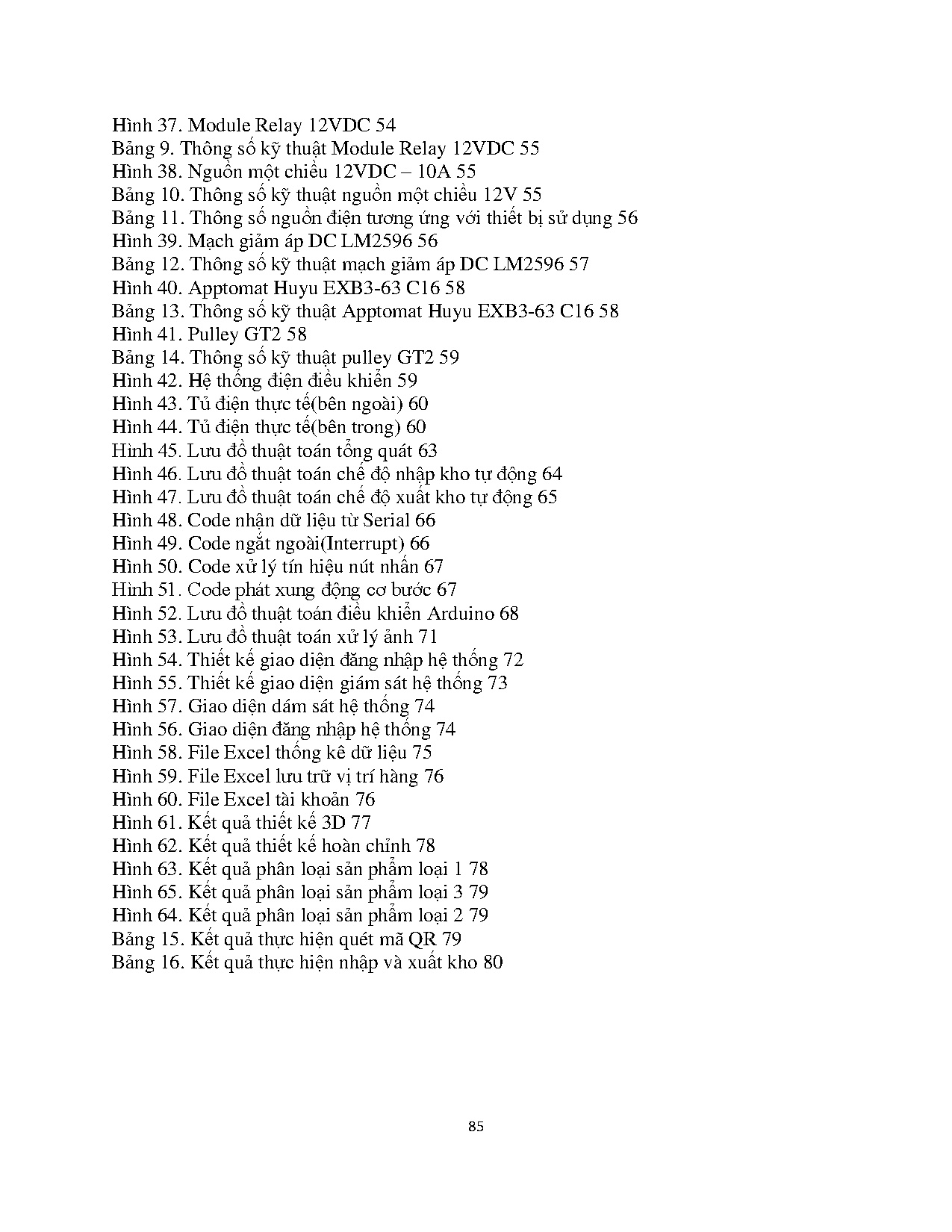 Đồ án tốt nghiệp - Thiết kế và chế tạo mô hình hệ thống nhận diện và phân phối sản phẩm hàng hóa TĐ - Trang 84