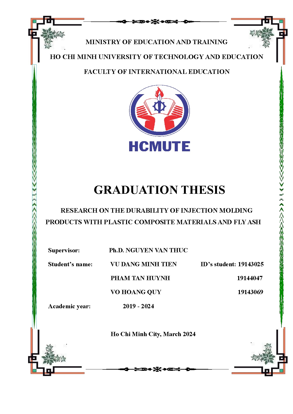 Đồ án tốt nghiệp - Research on the durability of injection molding products with plastic CMAFA