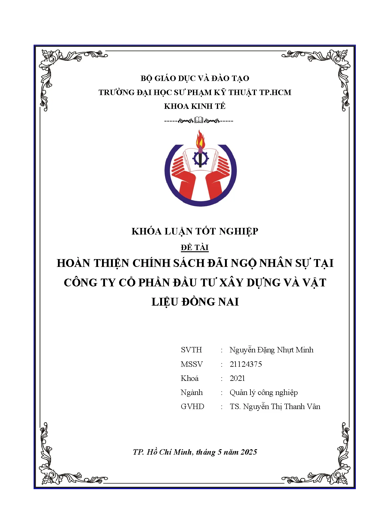 Đồ án tốt nghiệp - Hoàn thiện chính sách đãi ngộ nhân sự tại Công ty Cổ phần đầu tư xây dựng và VLĐN