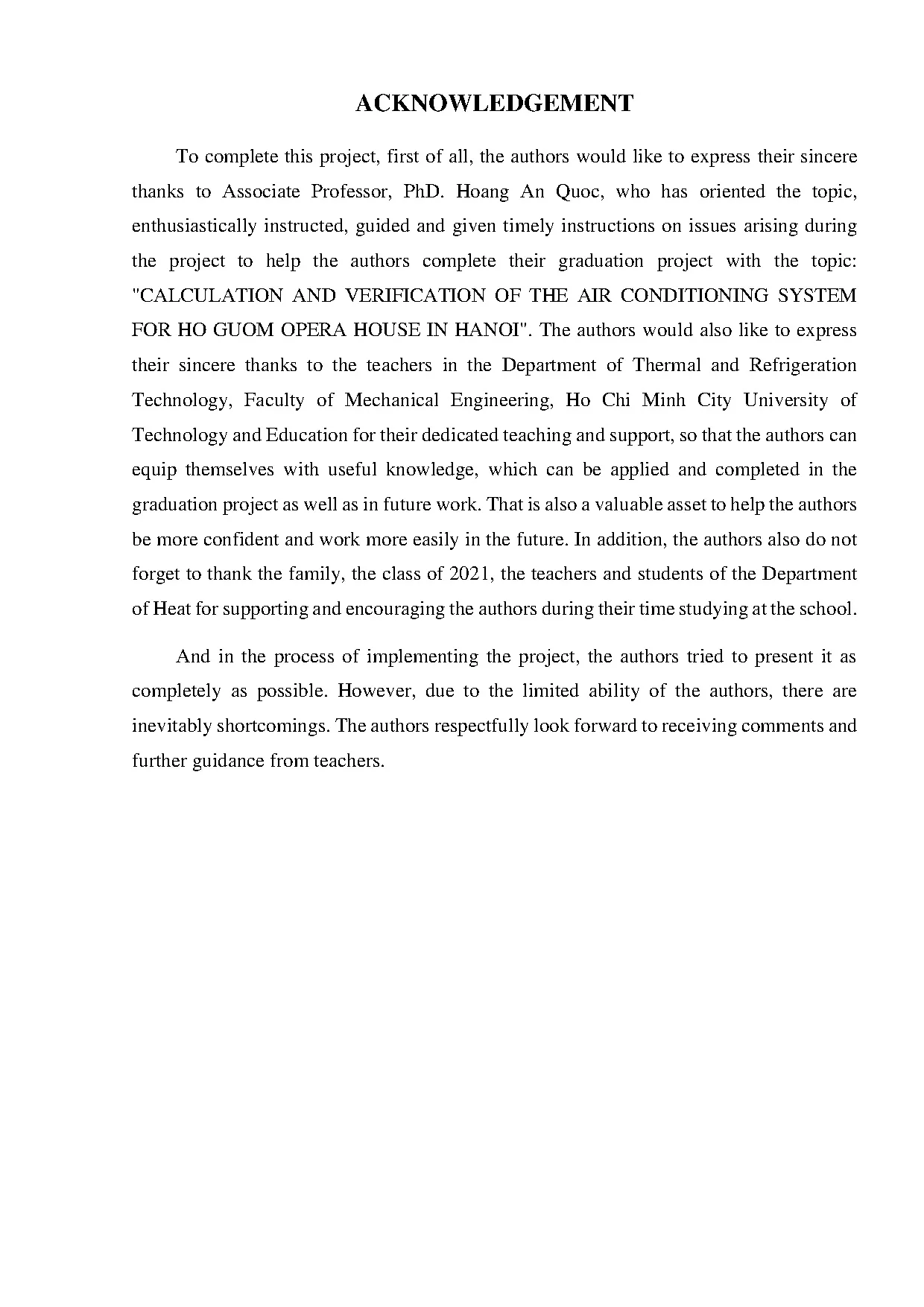 Đồ án tốt nghiệp - Calculation and verification of the airconditioning system for Ho Guom opera HIH - Trang 2