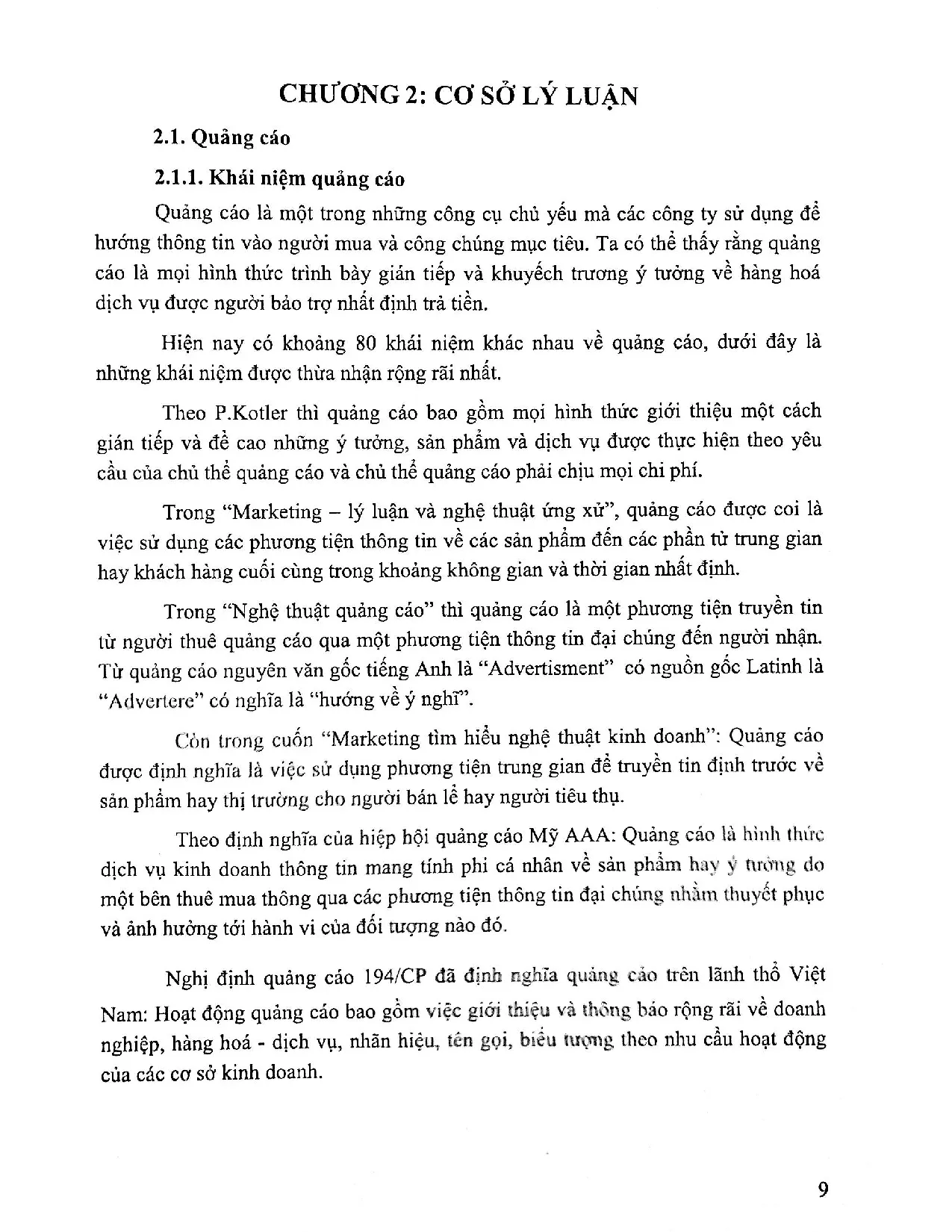 Đồ án tốt nghiệp - Sự hài lòng của khách hàng đối với quảng cáo của công ty TNHH KAITO - WINGS - Trang 18