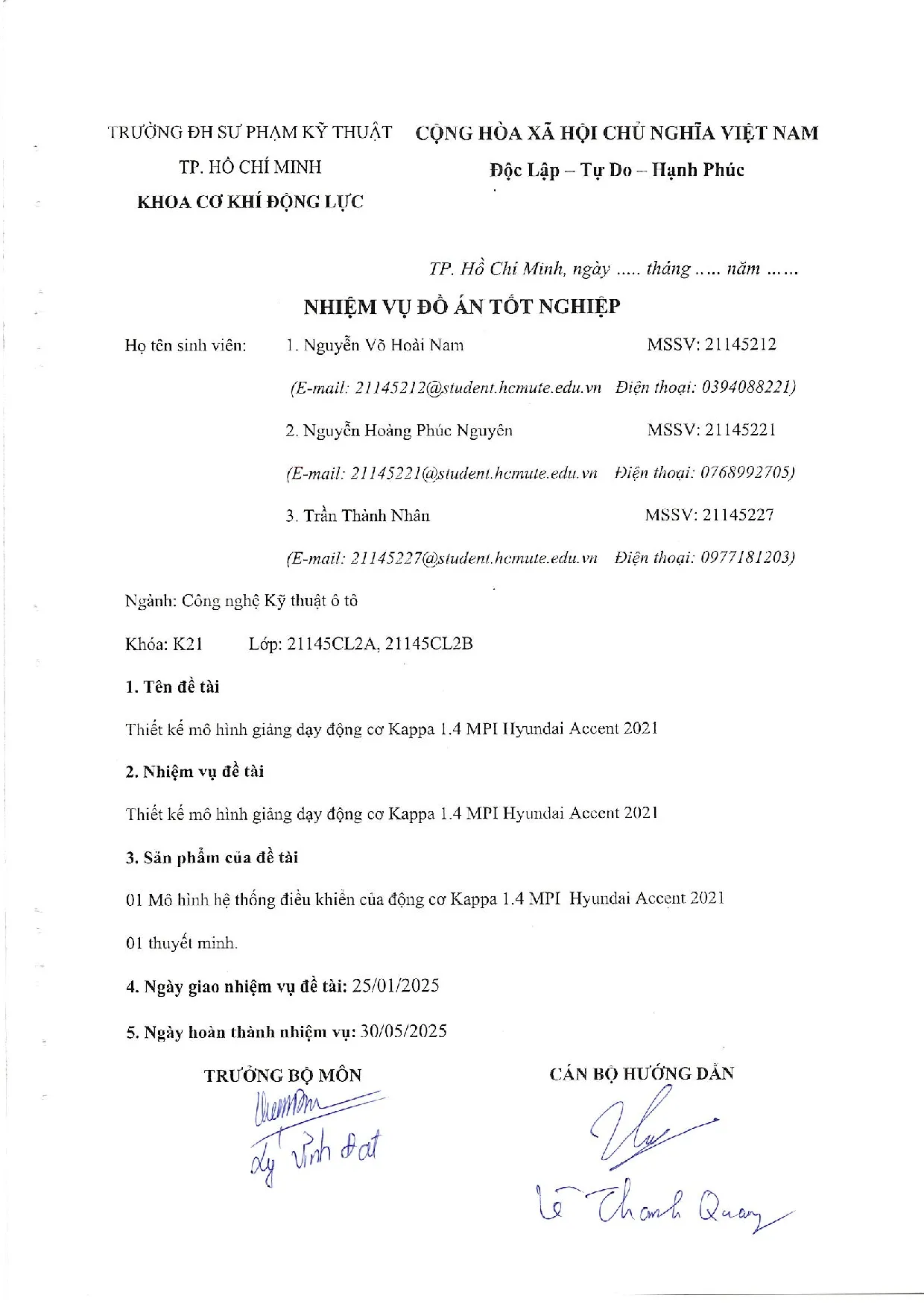 Đồ án tốt nghiệp - Thiết kế mô hình giảng dạy động cơ Kappa 1.4 MPi Huyndai Accent 2021 - Trang 3